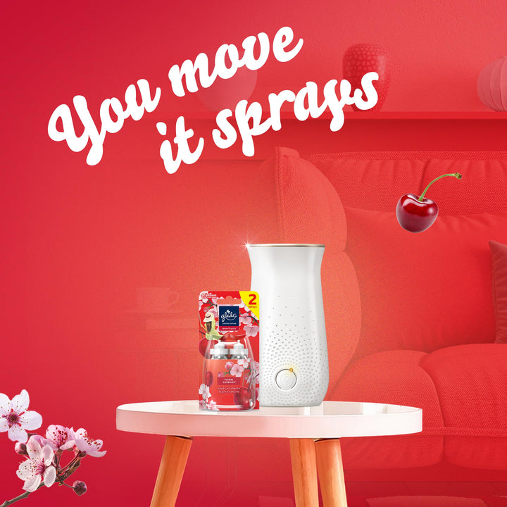Glade - Sense & Spray Air Freshener Refill (Floral Cherries, Motion Activated, Twin Pack)