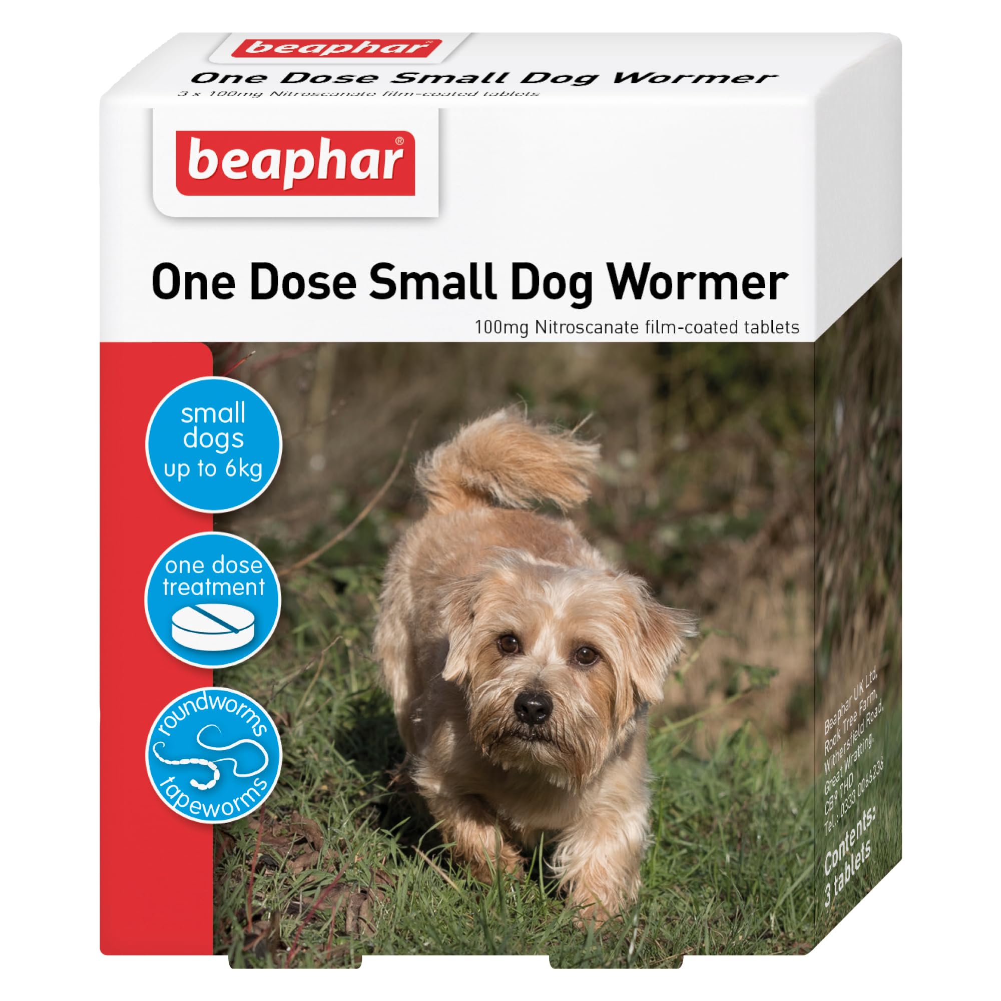 Beaphar One Dose Worming Tablets - For Small Dogs Up To 6kg | 3 Tablets 1
