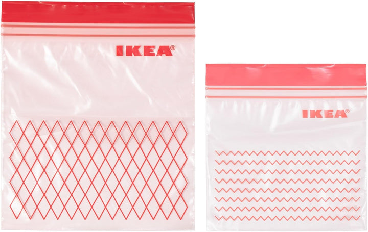 Ikea ISTAD Reusable Plastic Bag Pack, Red (Pack of 60)