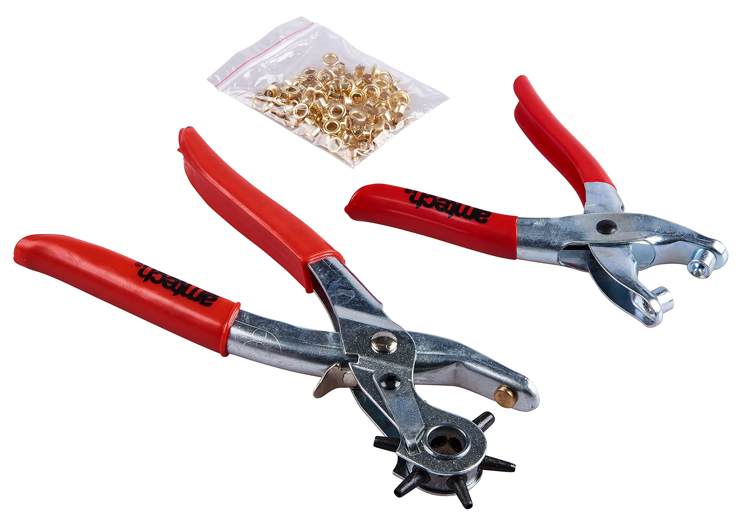 Amtech Leather Punch & Eyelet Plier Set with 100 Eyelets | 6 Punch Sizes | Carbon Steel 1