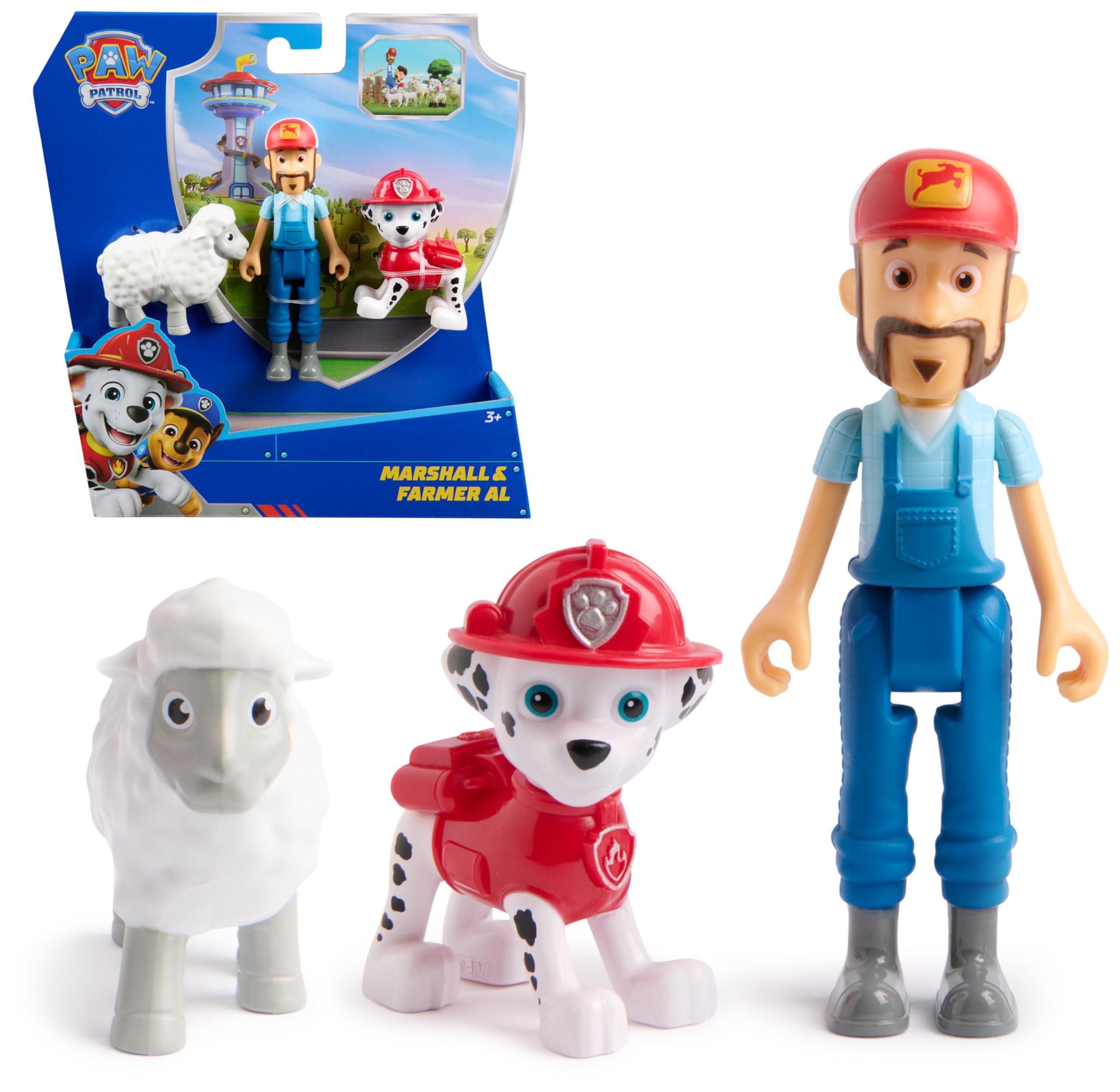 Paw Patrol Marshall & Farmer Al Figure Pack with Sheep Toy Figure | Ages 3-9 | 3 Figures 1