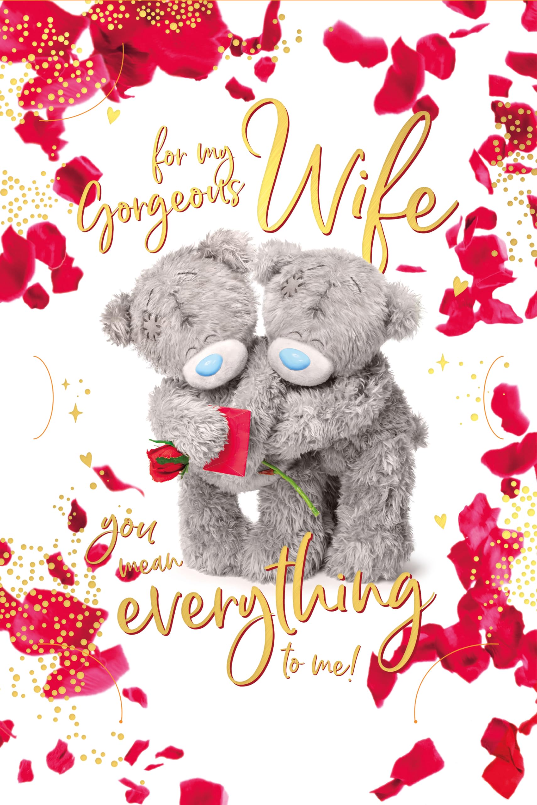 Me To You Bear Wife Birthday Card | 3D Holographic | Detachable Keepsake Plaque | 6 x 9 in 1