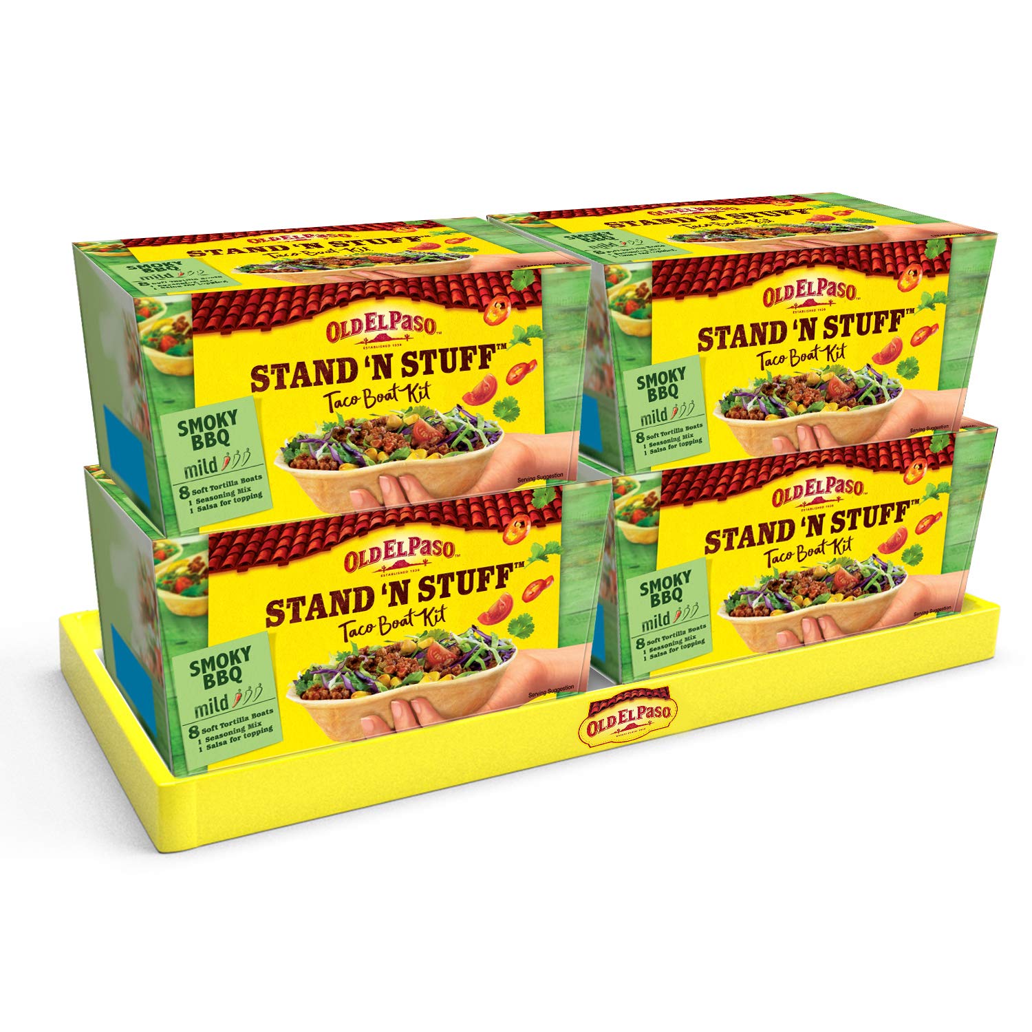 Old El Paso Stand 'N' Stuff Smoky BBQ Soft Taco Kit 345g (Pack of 4)