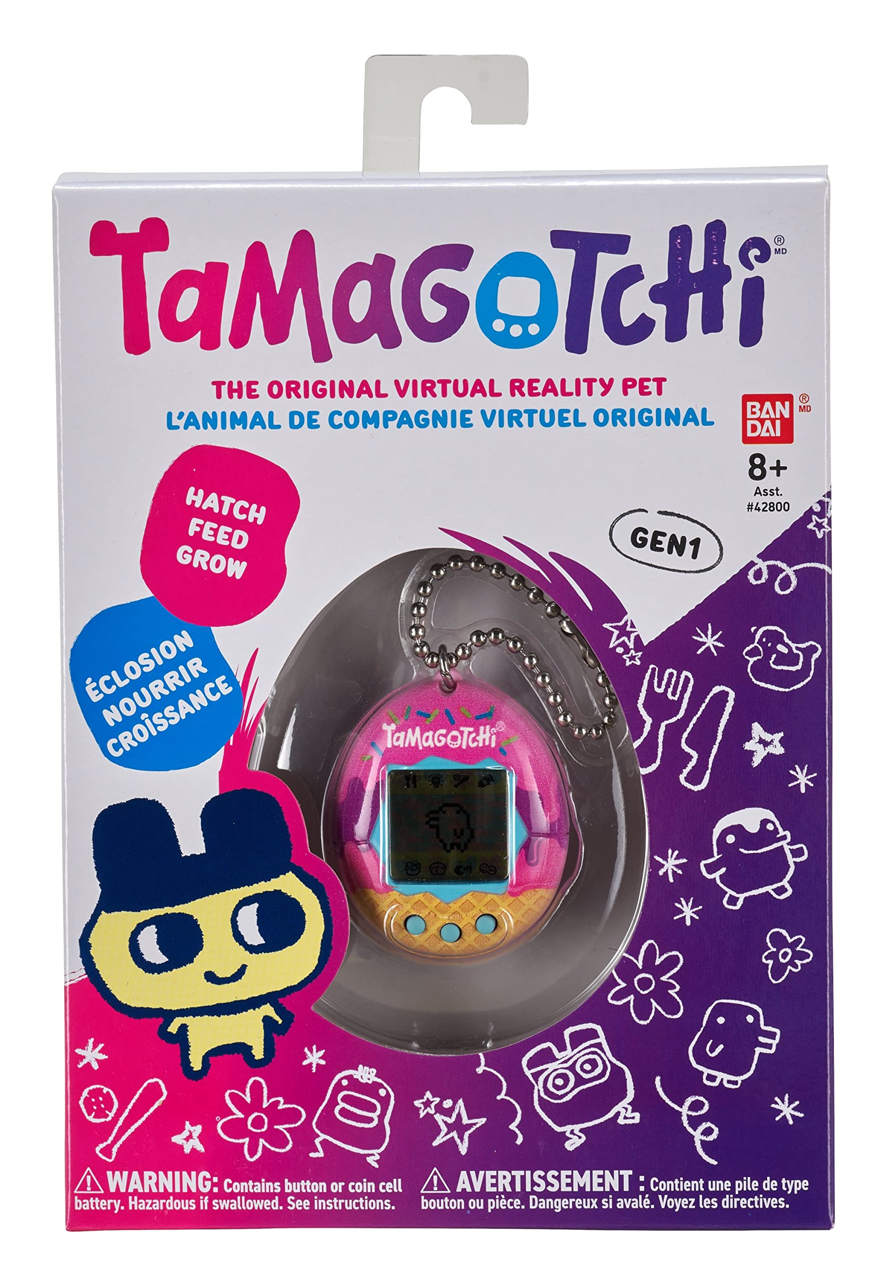 Bandai Tamagotchi Original Ice Cream Shell - Retro Virtual Pet Toy for Kids & Adults 8+ 15