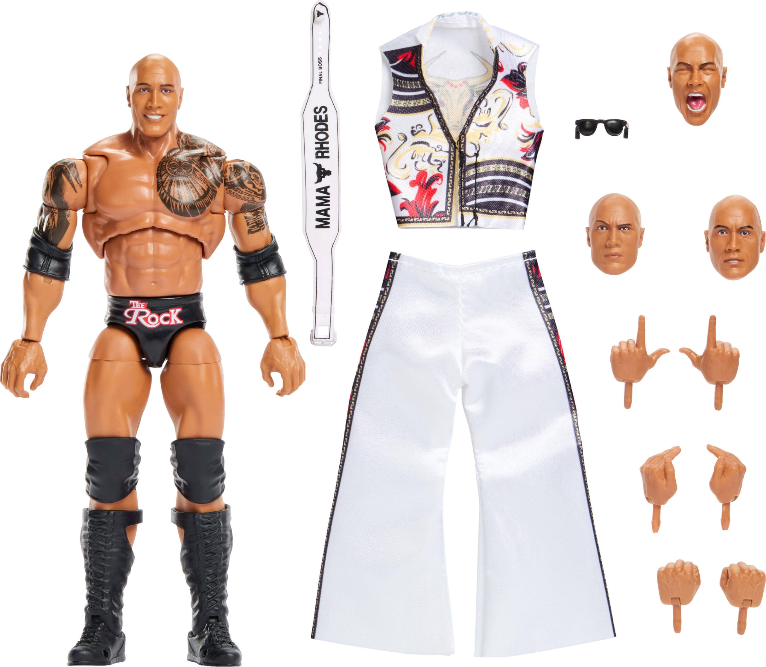 WWE Ultimate Edition The Rock Final Boss Action Figure with Accessories | 6-inch | Mattel