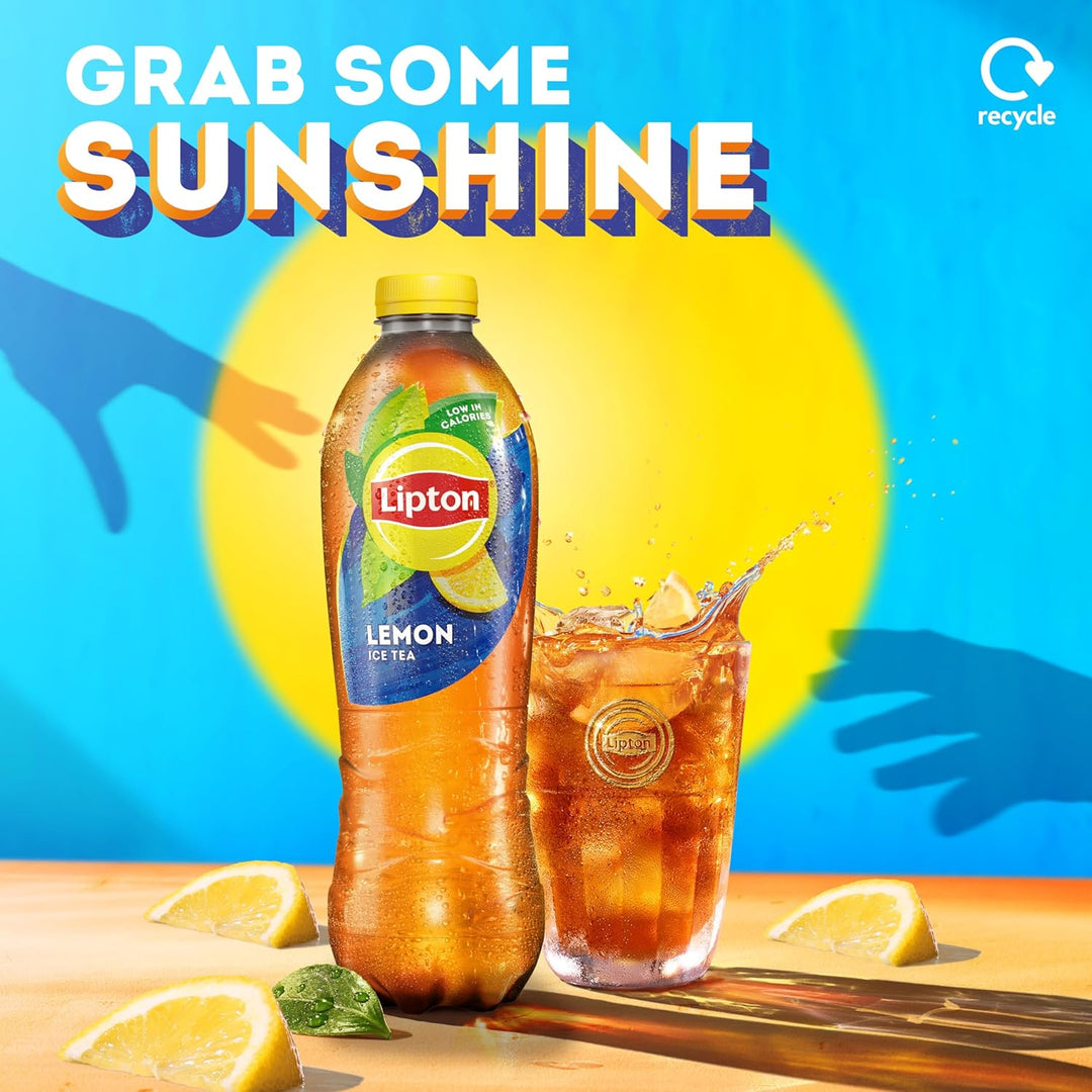 Lipton Ice Tea Lemon 1.25L Bottle - Refreshing Black Tea with Real Lemon Juice