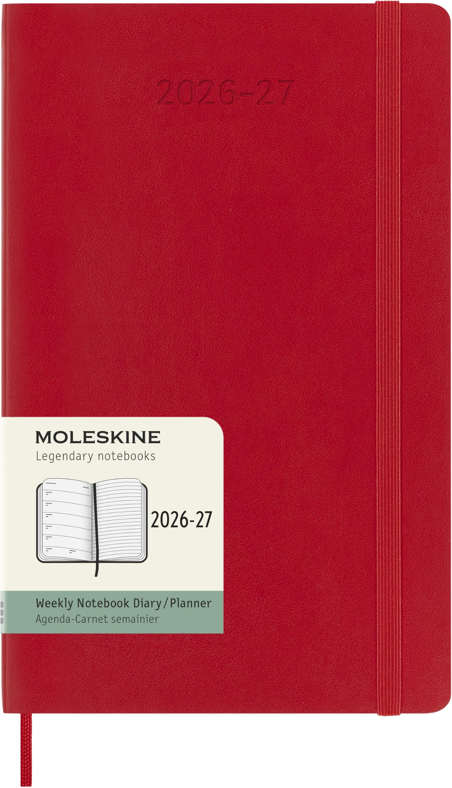 Moleskine 18-Month Weekly Planner 2026-2027 Large Scarlet Red | Ruled Notes Page | Flexibound 1