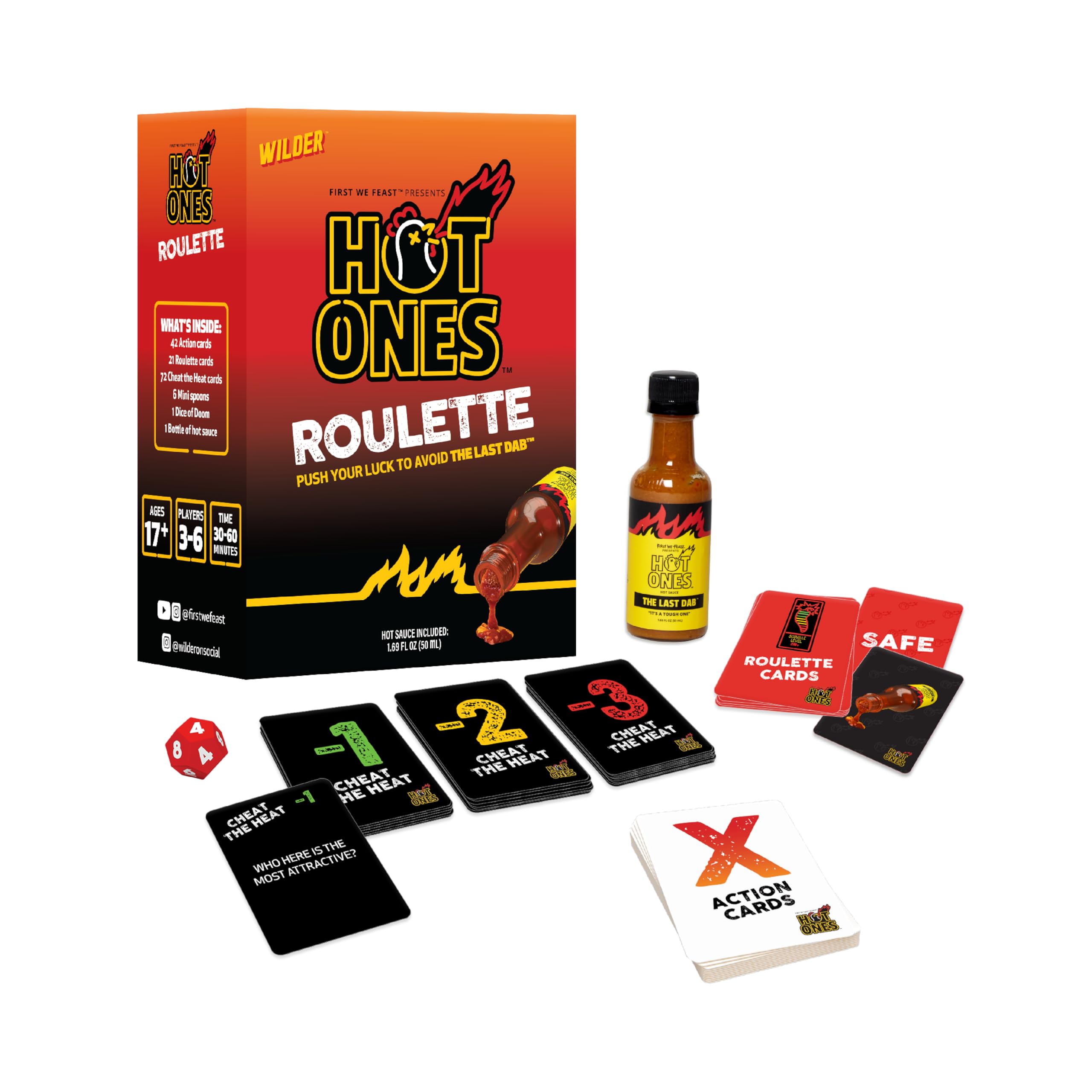 Wilder Hot Ones Roulette – A Push Your Luck Card Game with Hot Sauce 6