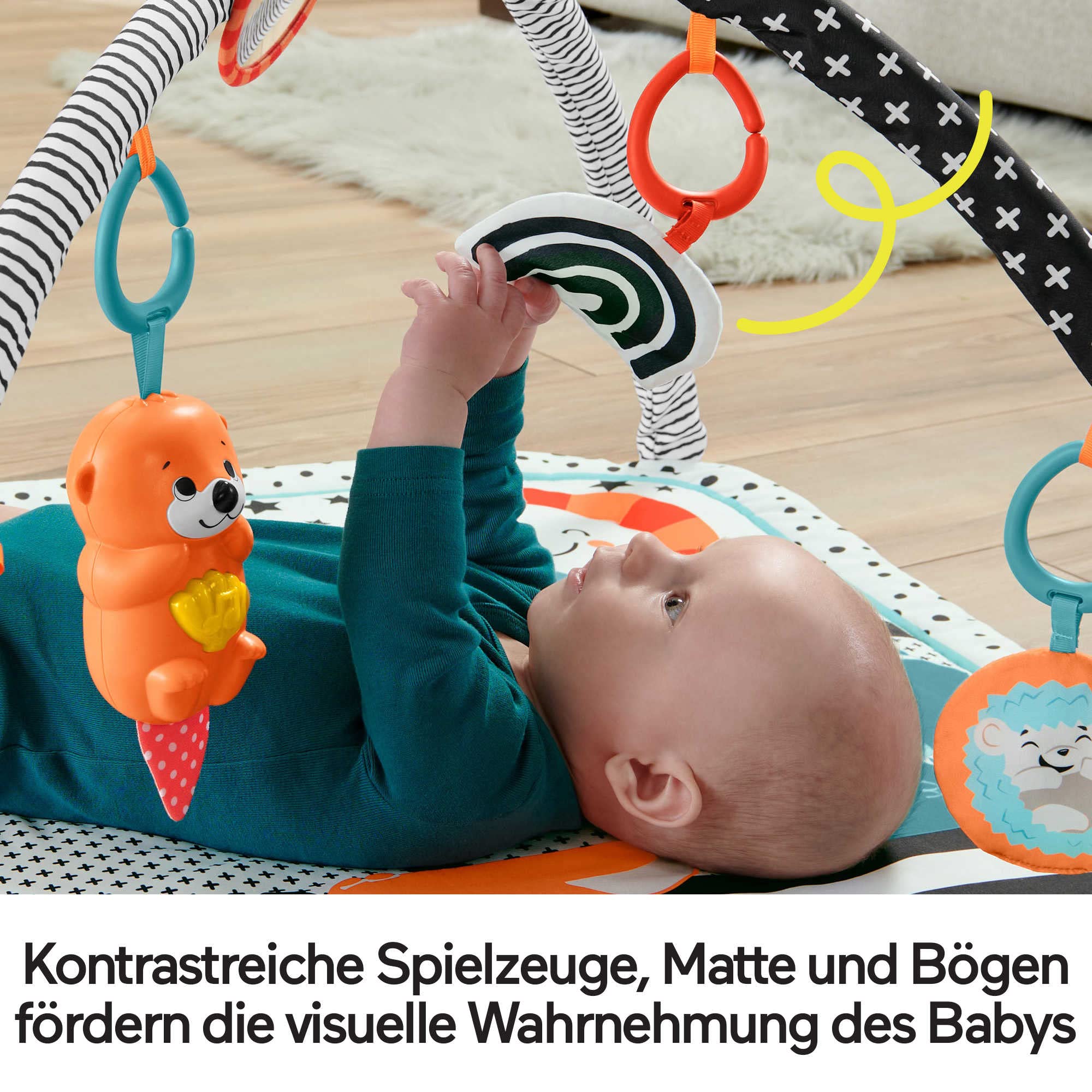 Fisher-Price 3-in-1 Baby Gym Newborn Playset - Tummy Time, Music & Lights, Sensory Toys 4