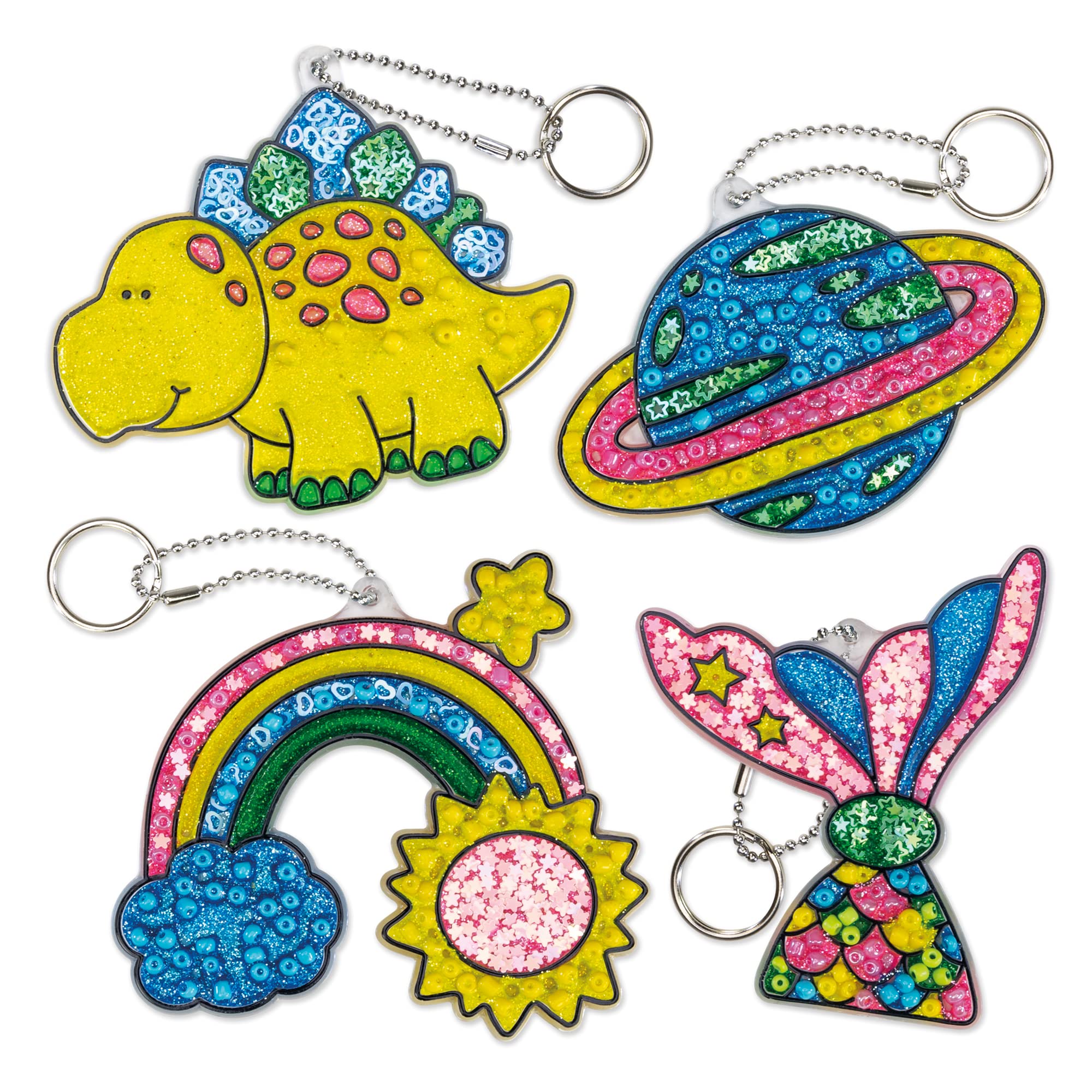Galt Suncatcher Keyrings Craft Kit - Ages 6+ | Includes 4 Shapes & Paint 4