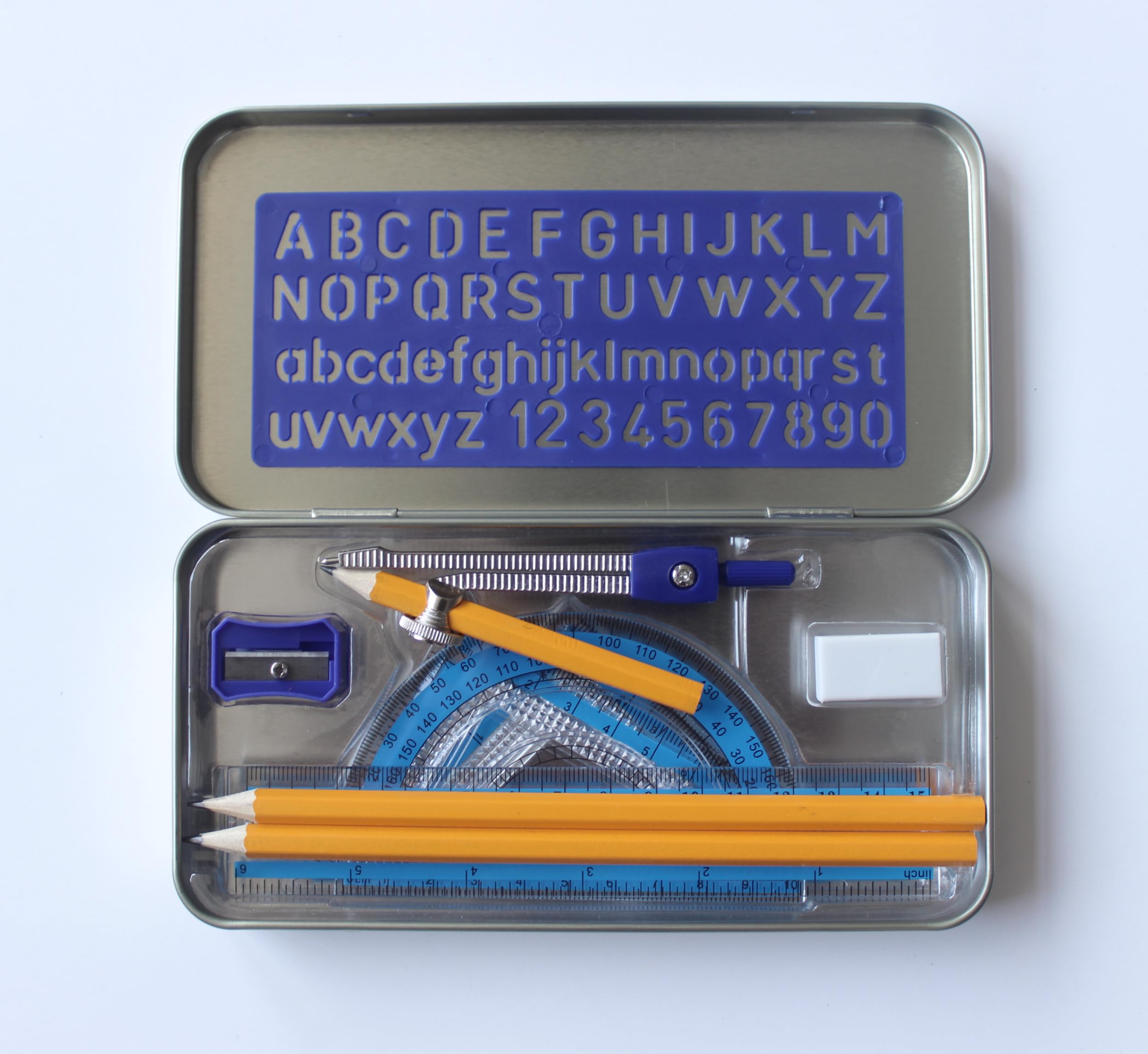 STAEDTLER Noris Maths Set 557 11 ST - 11 Pieces | Plastic Instruments in Storage Tin 3
