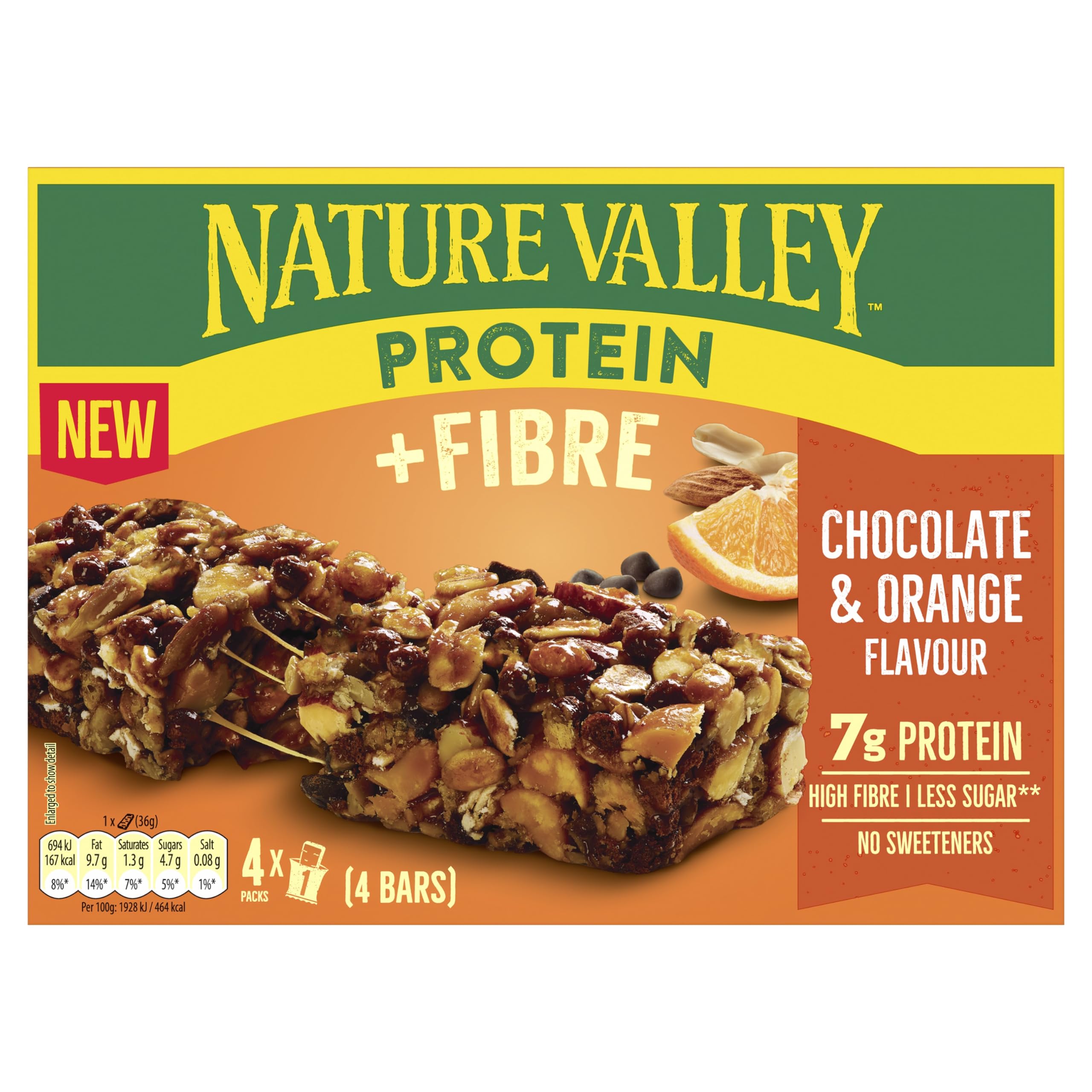 Nature Valley Protein Chocolate & Orange Bars - 7g Protein | High Fibre | No Artificial Flavours 1
