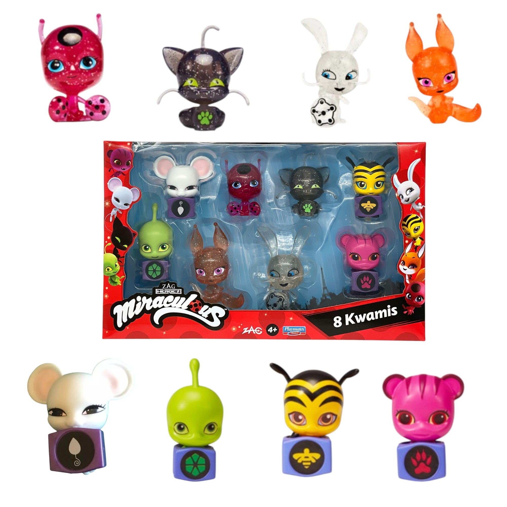 Miraculous Bandai Ladybug and Cat Noir Kwami Surprise 8 Pack - Collectible Plastic Figures for Kids 9