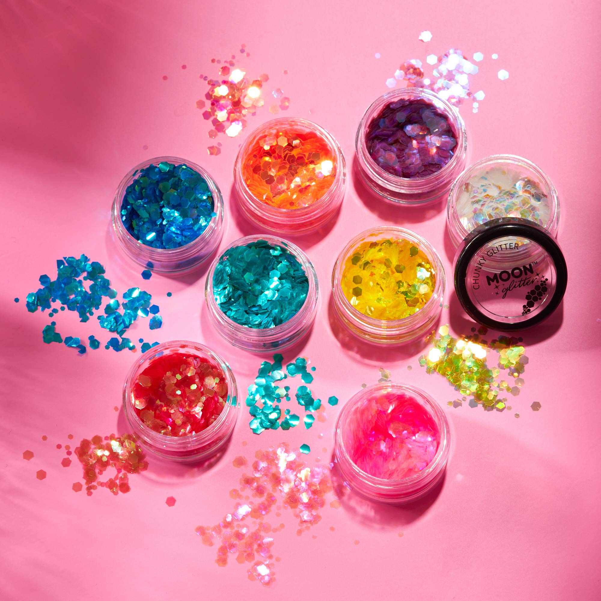 Moon Glitter Iridescent Chunky Glitter - Yellow, Cosmetic Grade, 3g 5