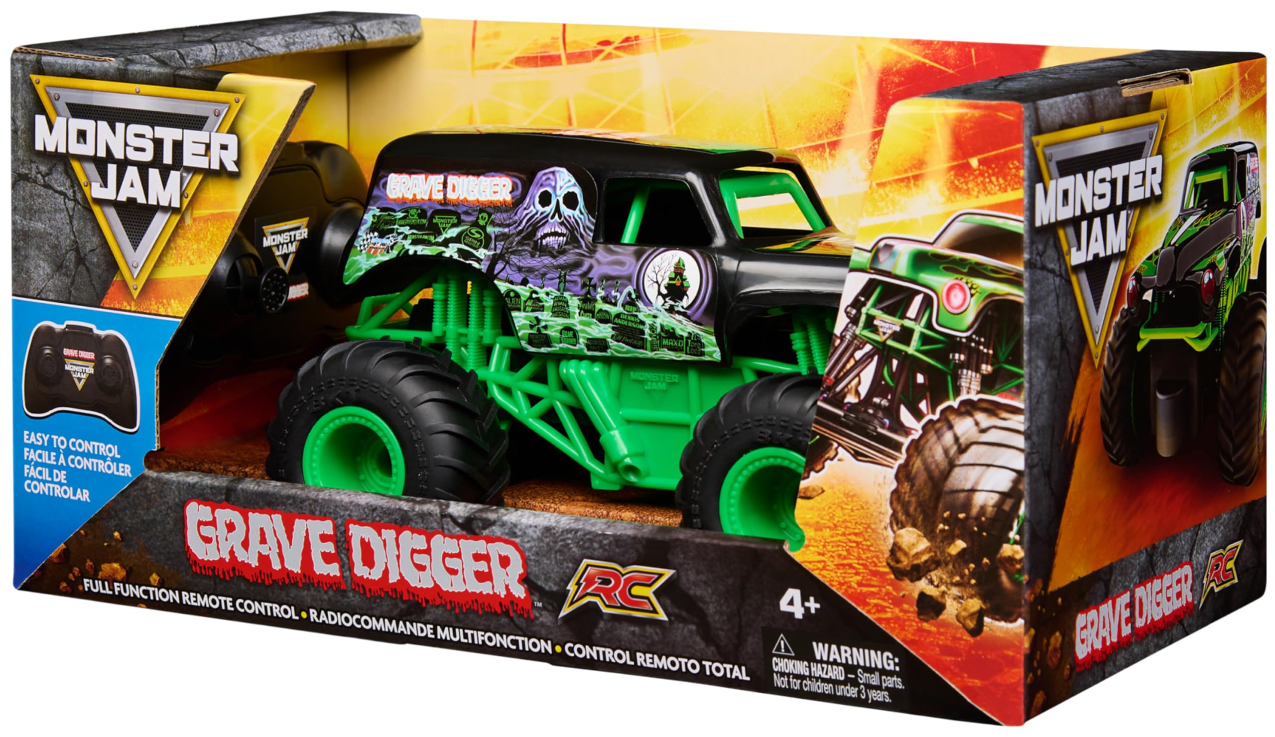 Monster Jam Grave Digger RC Truck - 1:24 Scale, 2.4 GHz Control | Ages 4+