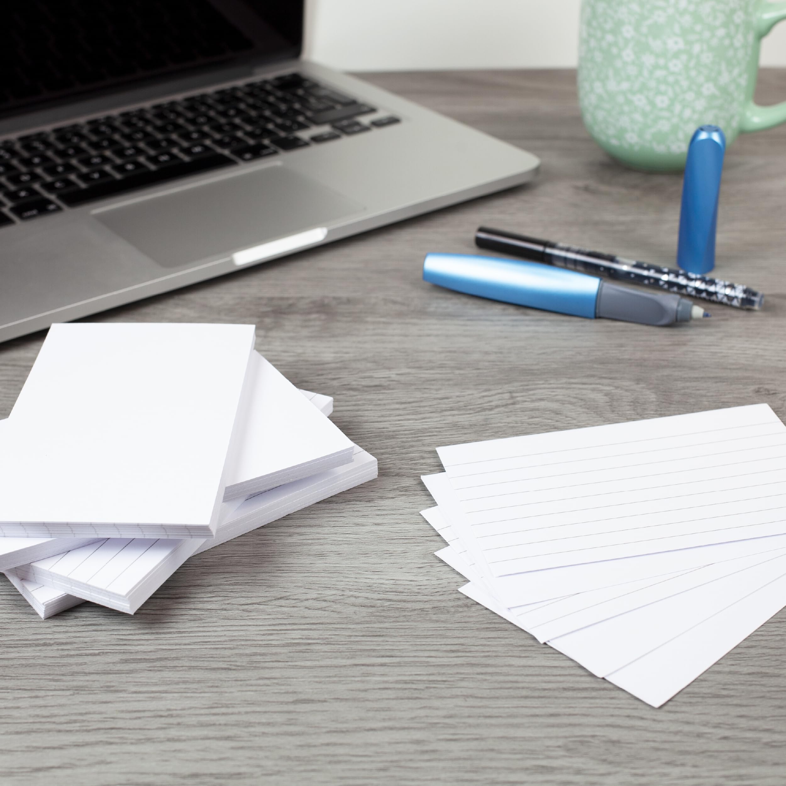 SUMMIT Index Cards - 200 Pack Lined Revision Cards | 125 x 75 mm | White Cardboard 5