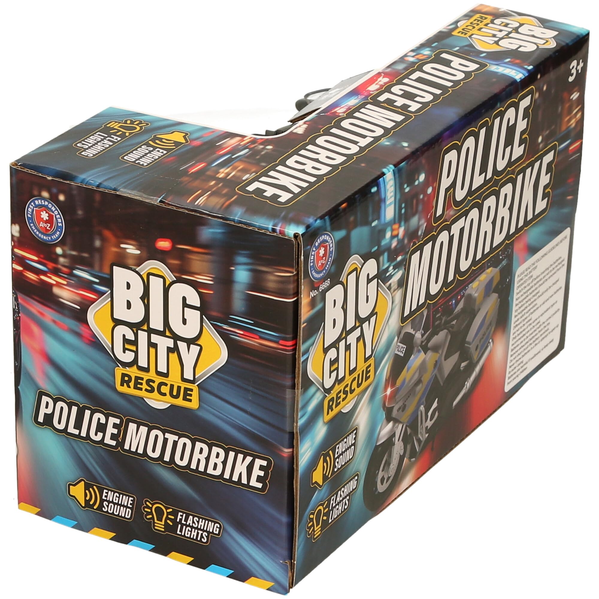 Atoz Big City Rescue Police Motorbike Toy - Engine Sound & Flashing Lights, Ages 3+ 12
