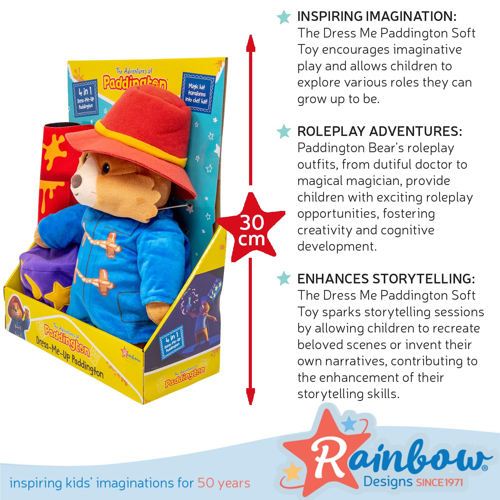 Dress Me Paddington Soft Toy - Plush Dress-Up Bear with 4 Outfits for Kids 8