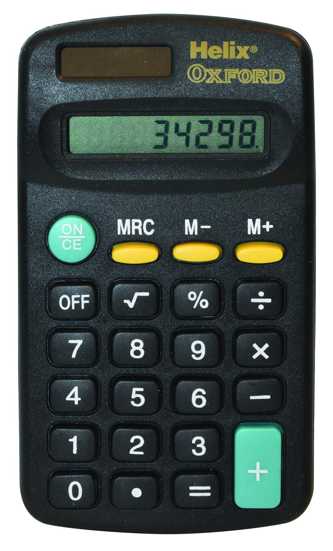 Helix RC1070 Basic Calculator - 8 Digit LCD | Solar & Battery Powered | Plastic Free Packaging 2
