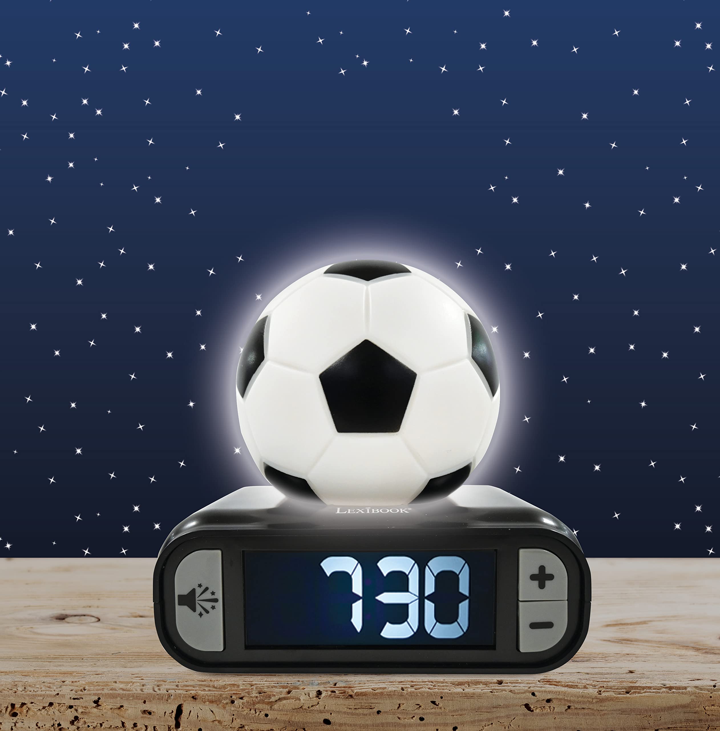 LEXIBOOK Digital Alarm Clock with Night Light - Soccer Ball Design, Snooze & Light-Up Features 11