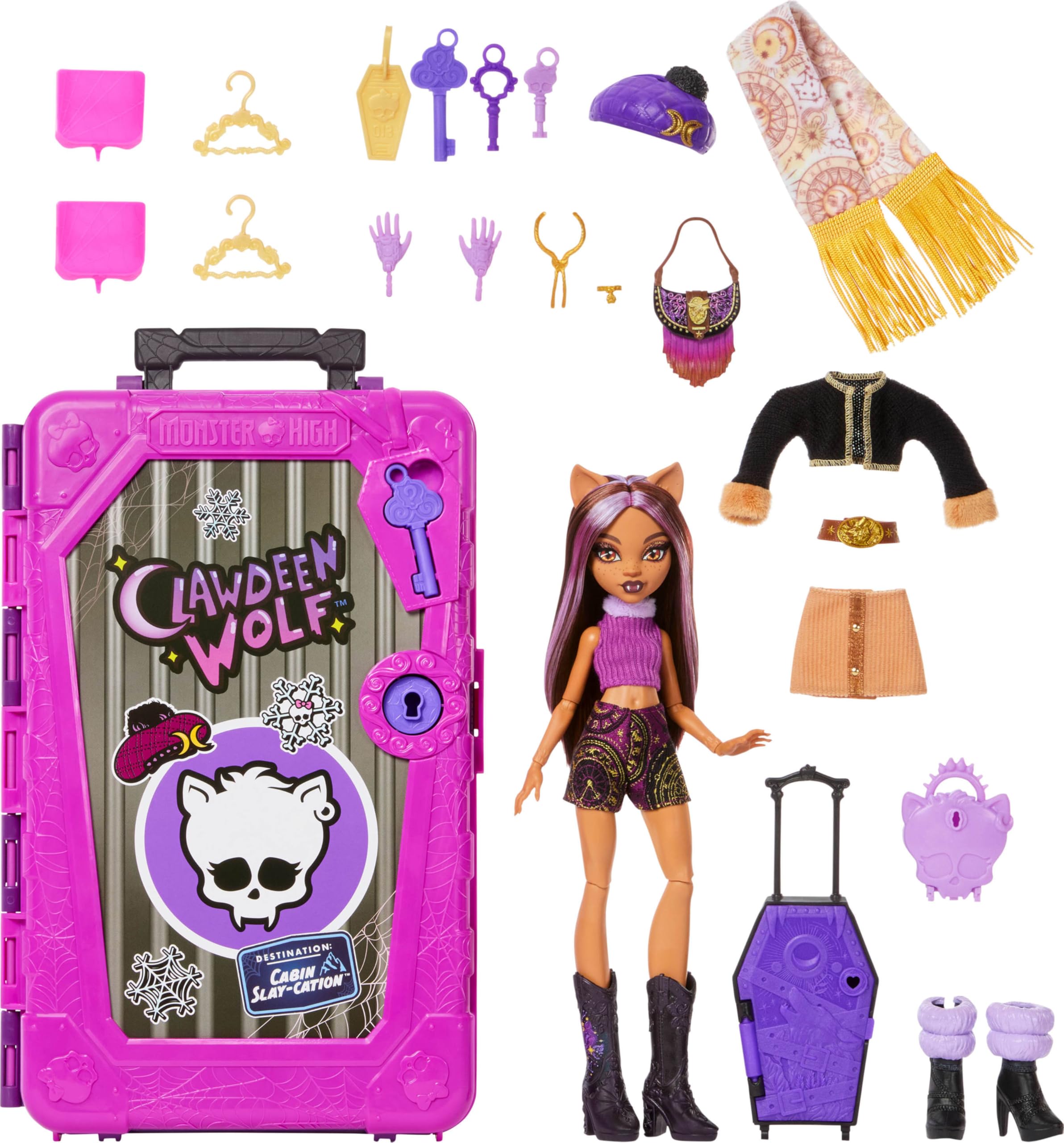 Monster High Skulltimate Secrets Clawdeen Wolf Doll and Accessories Set | 125+ Outfits | Ages 4+ 6
