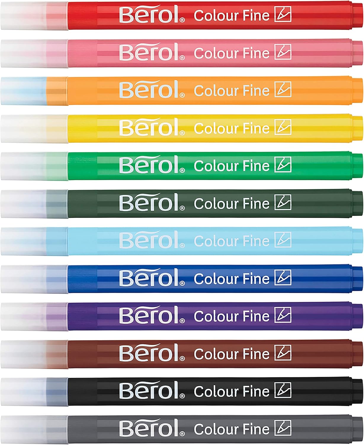 Berol Felt Tip Colouring Pens - Fine Point (0.6mm) Washable Markers for Kids, 42-Pack 5