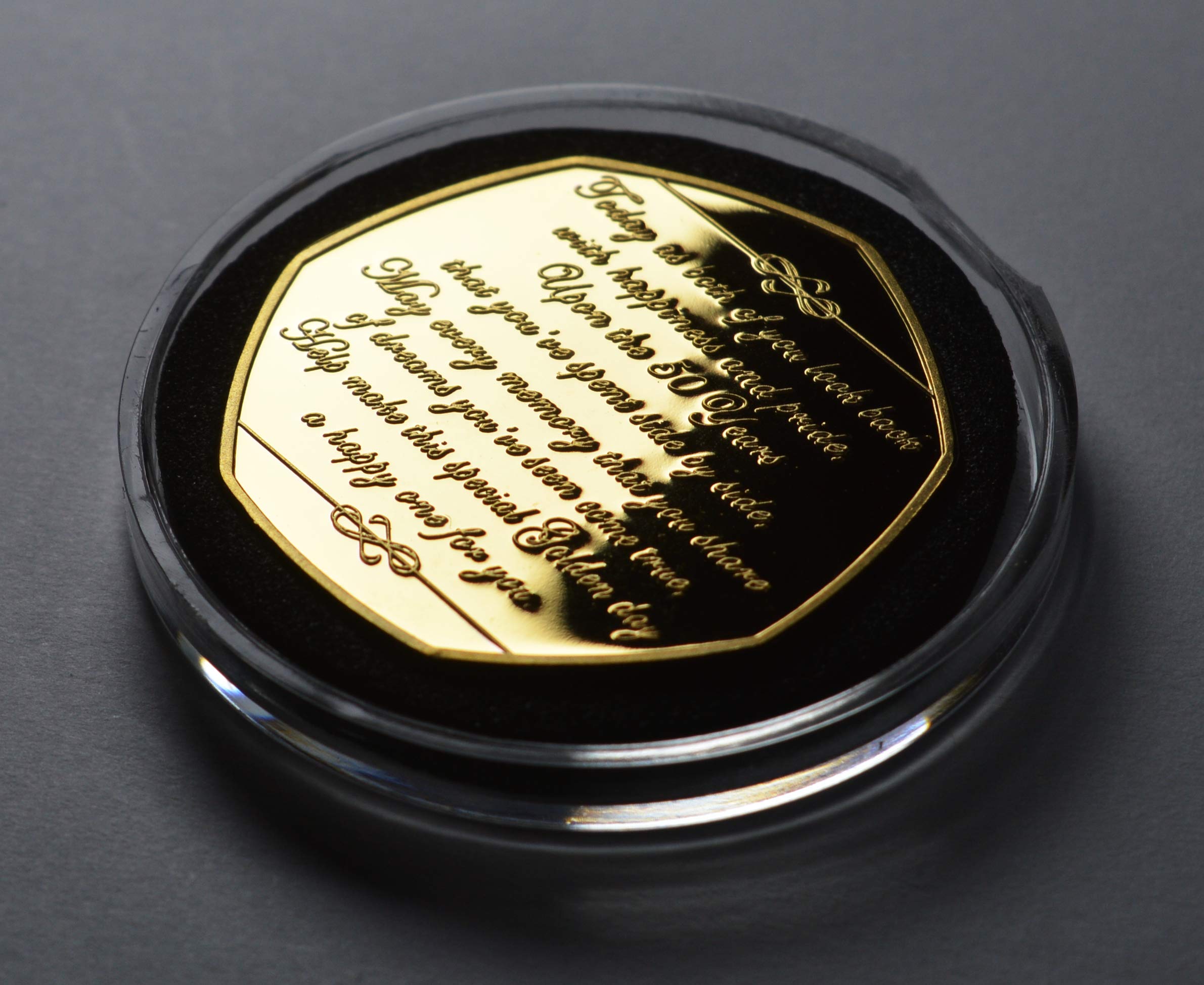 The Commemorative Coin Company 50th Golden Wedding Anniversary 24ct Gold Coin Set 3