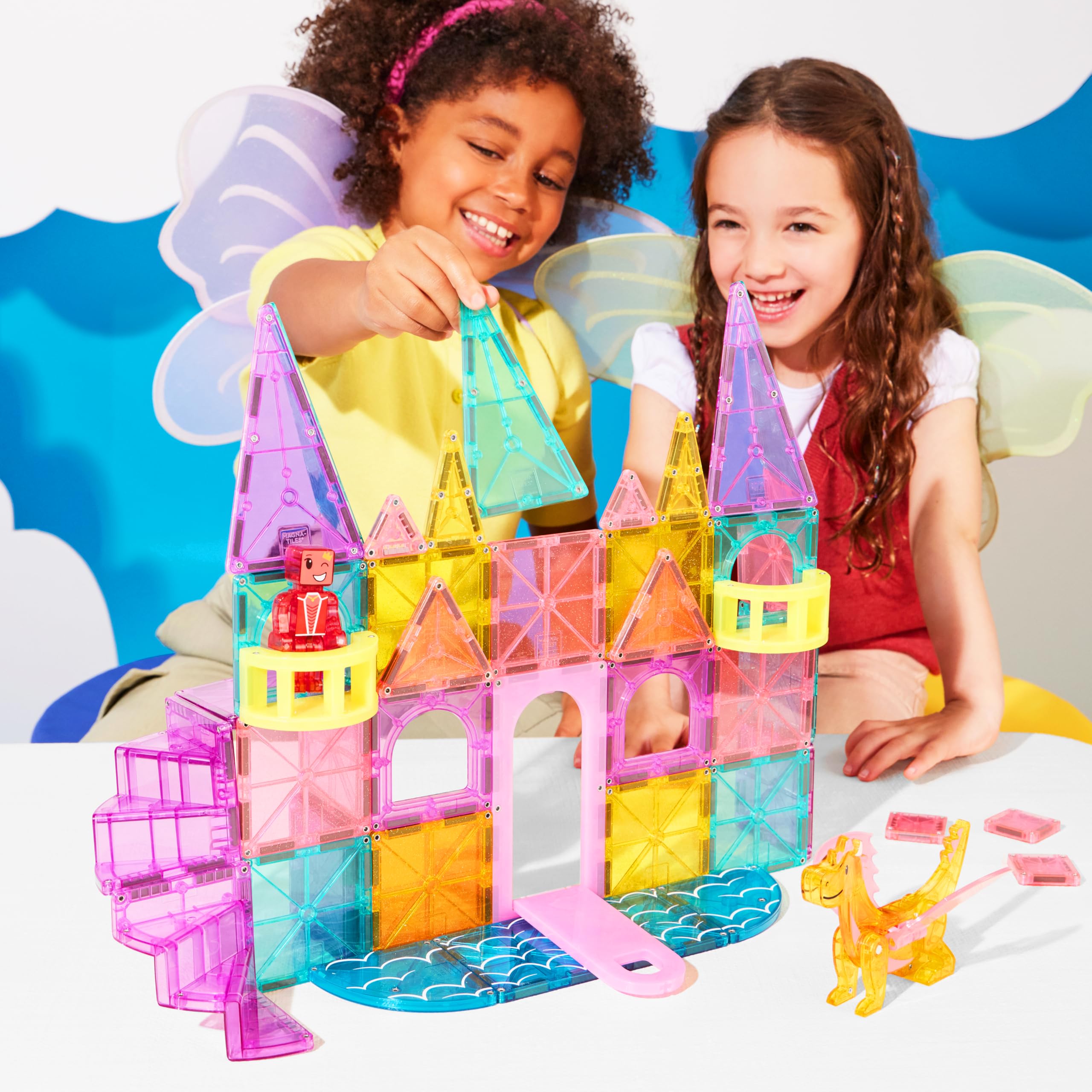 Magna-Tiles Castle DLX 48-Piece Magnetic Construction Set | Ages 3+