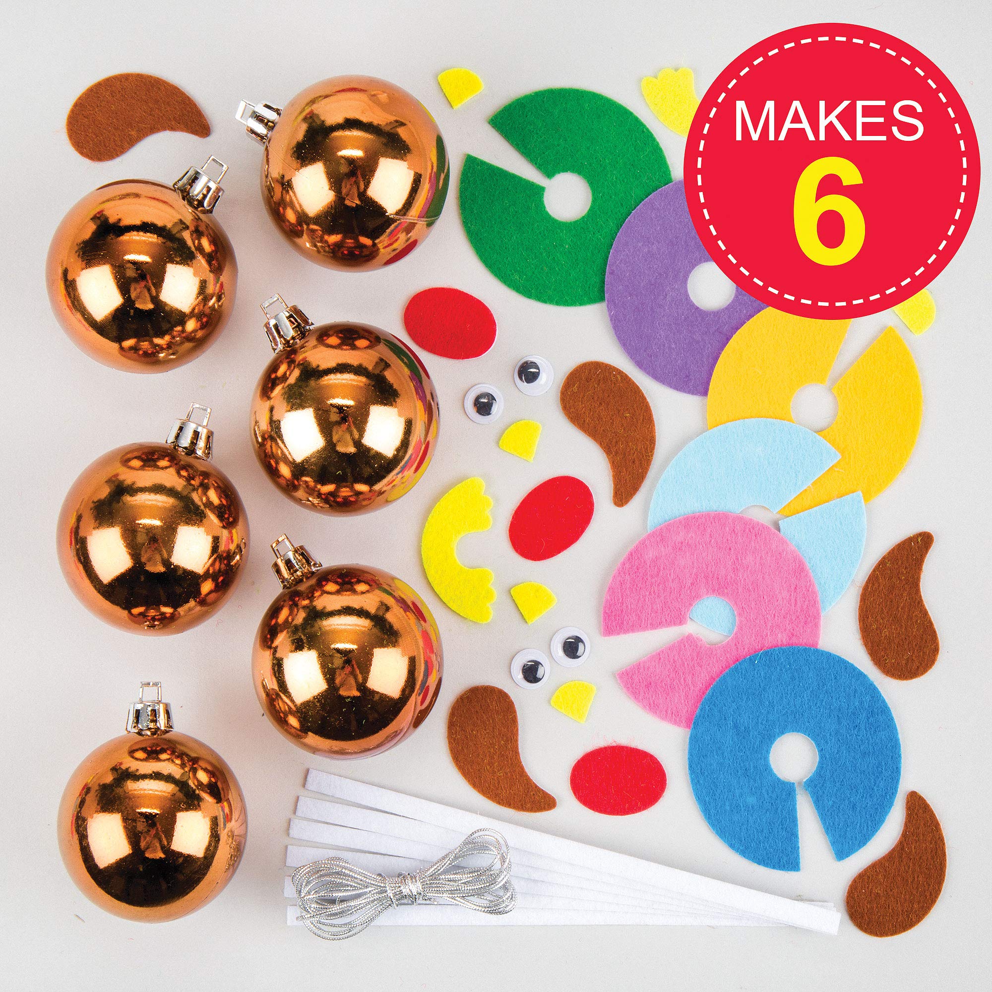Baker Ross Christmas Robin Bauble Kits – Pack of 6 Make Your Own Christmas Decoration Craft (AV479) 5