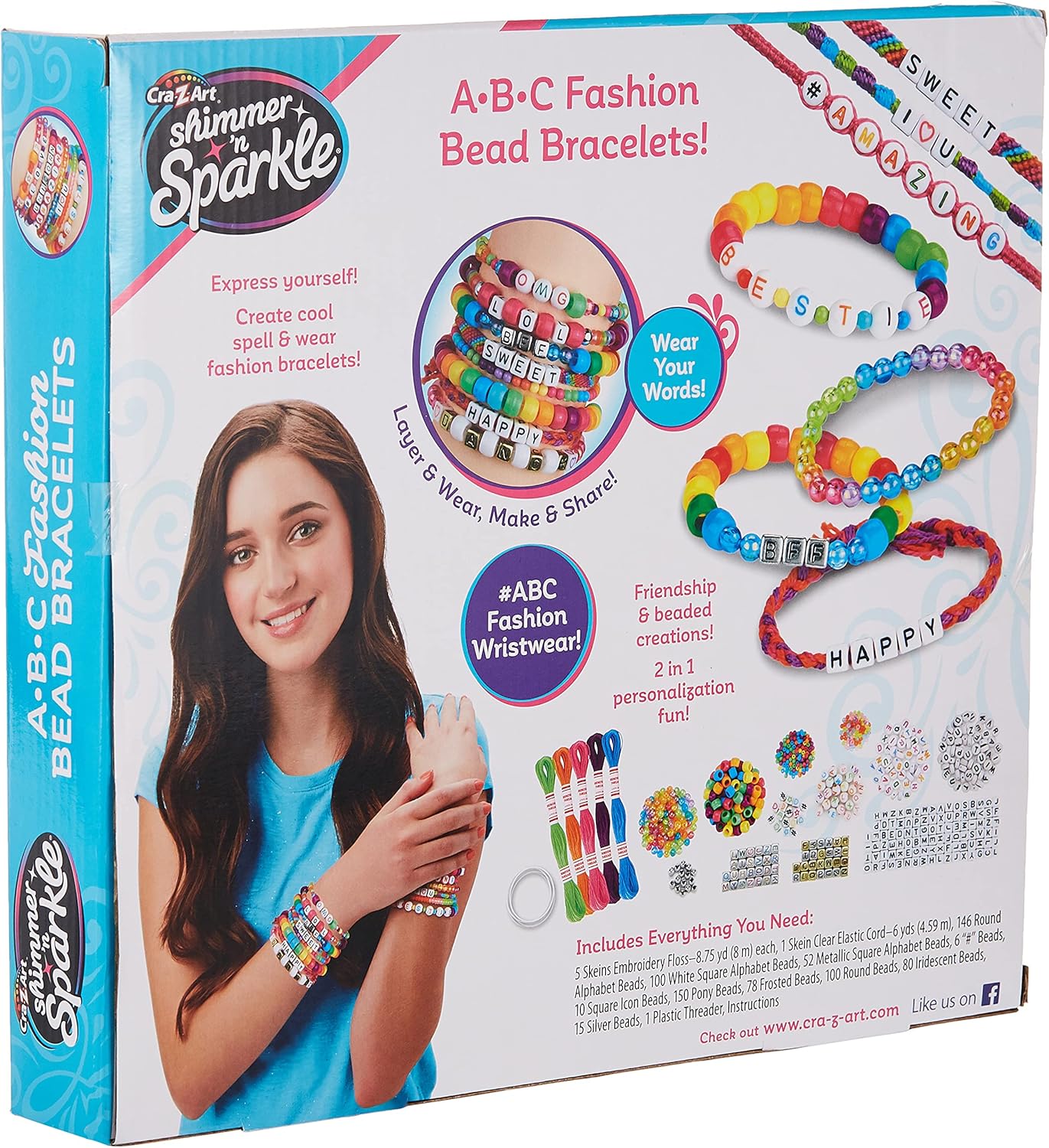 CRA-Z-ART Shimmer n Sparkle ABC Fashion Bracelets - Personalized Bead Craft Kit for Kids 6+ 4