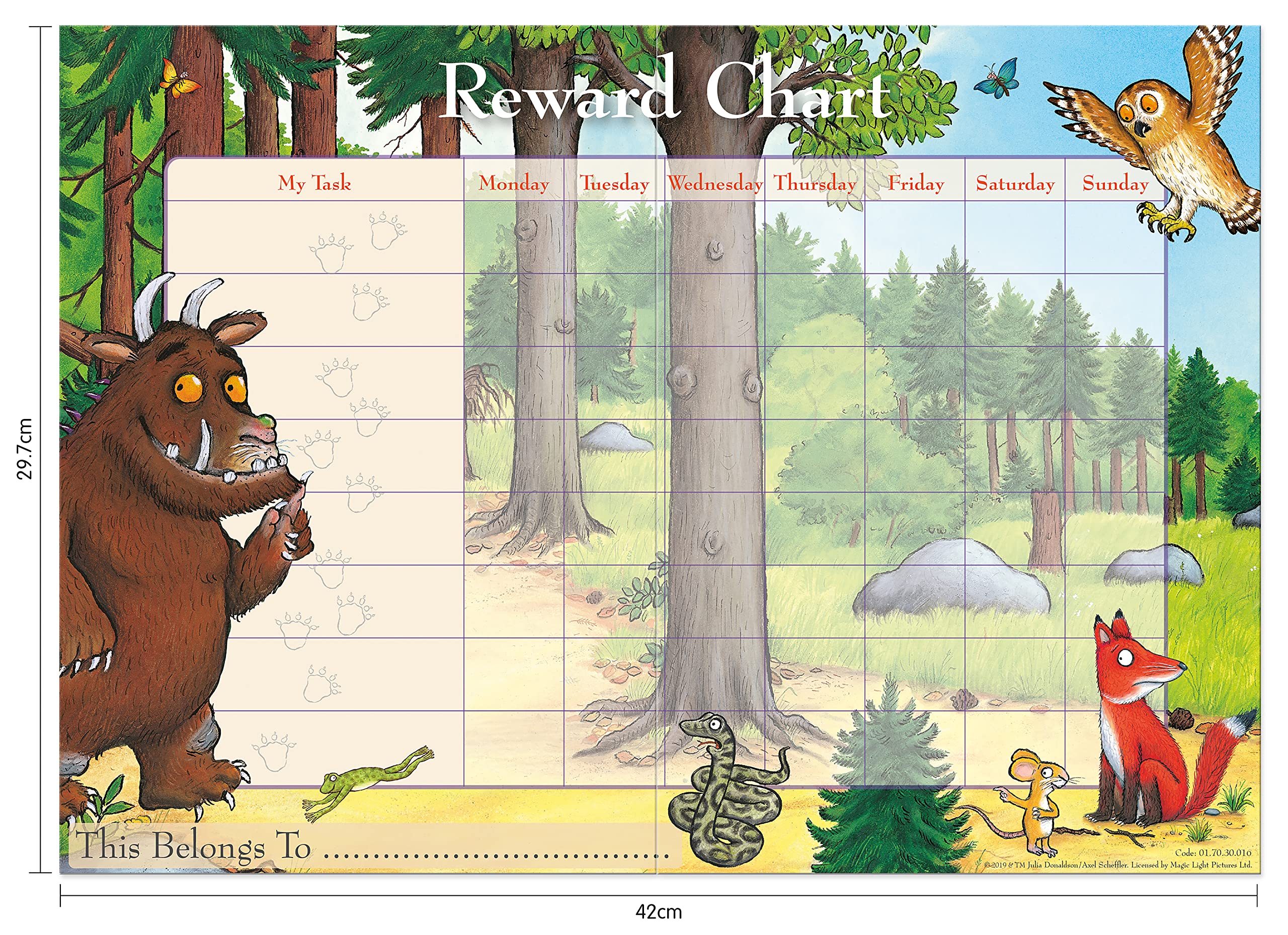 Paper Projects The Gruffalo Reward Chart and Sparkly Stickers | Ages 3+ 4