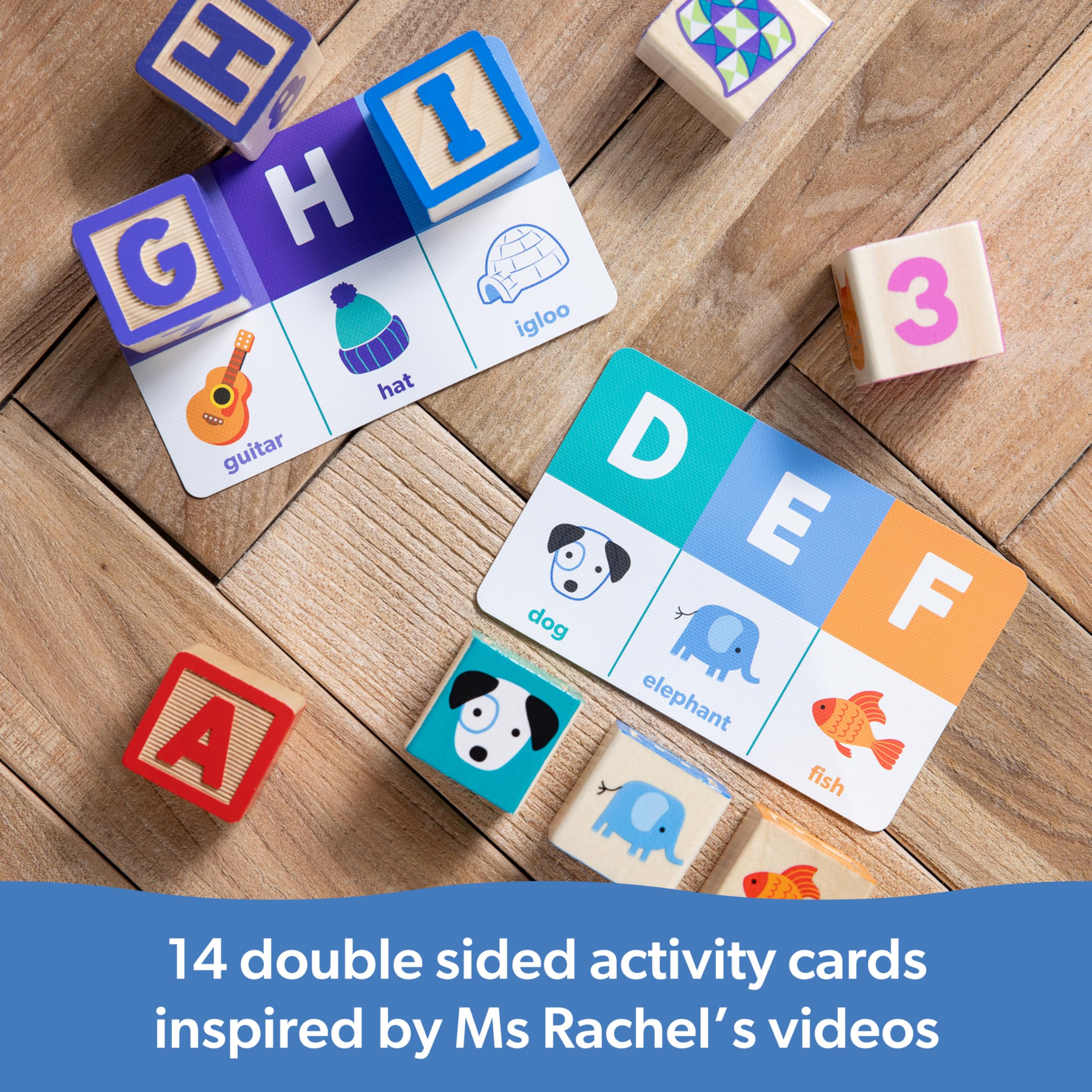 Melissa & Doug Ms. Rachel Wooden Learning Blocks Set for Ages 18 Months+ | 30 Blocks & 14 Cards 3