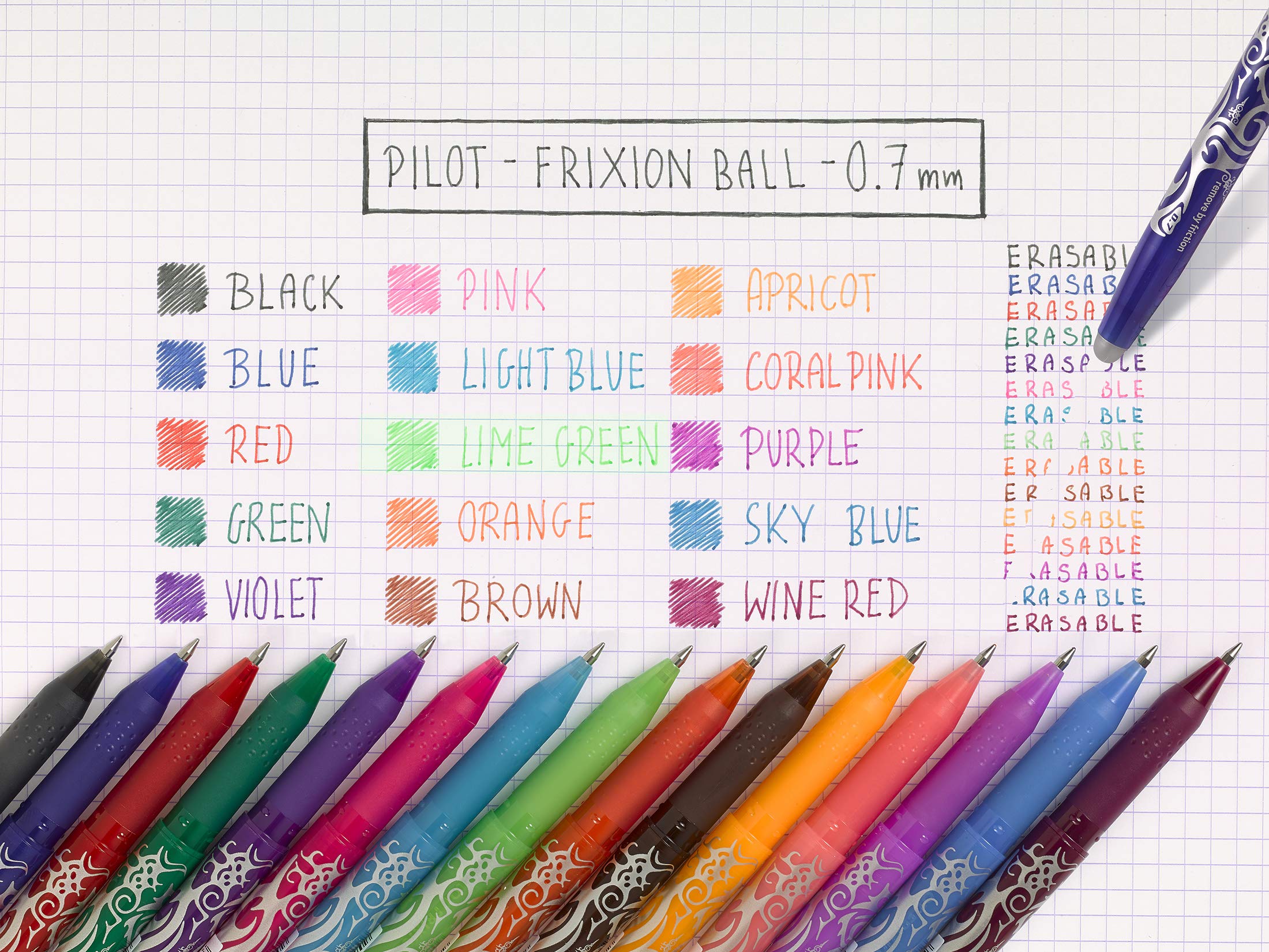 PILOT Frixion Pen Refills - 0.7mm Medium Tip, Erasable Ink | Set of 6 | Red 5