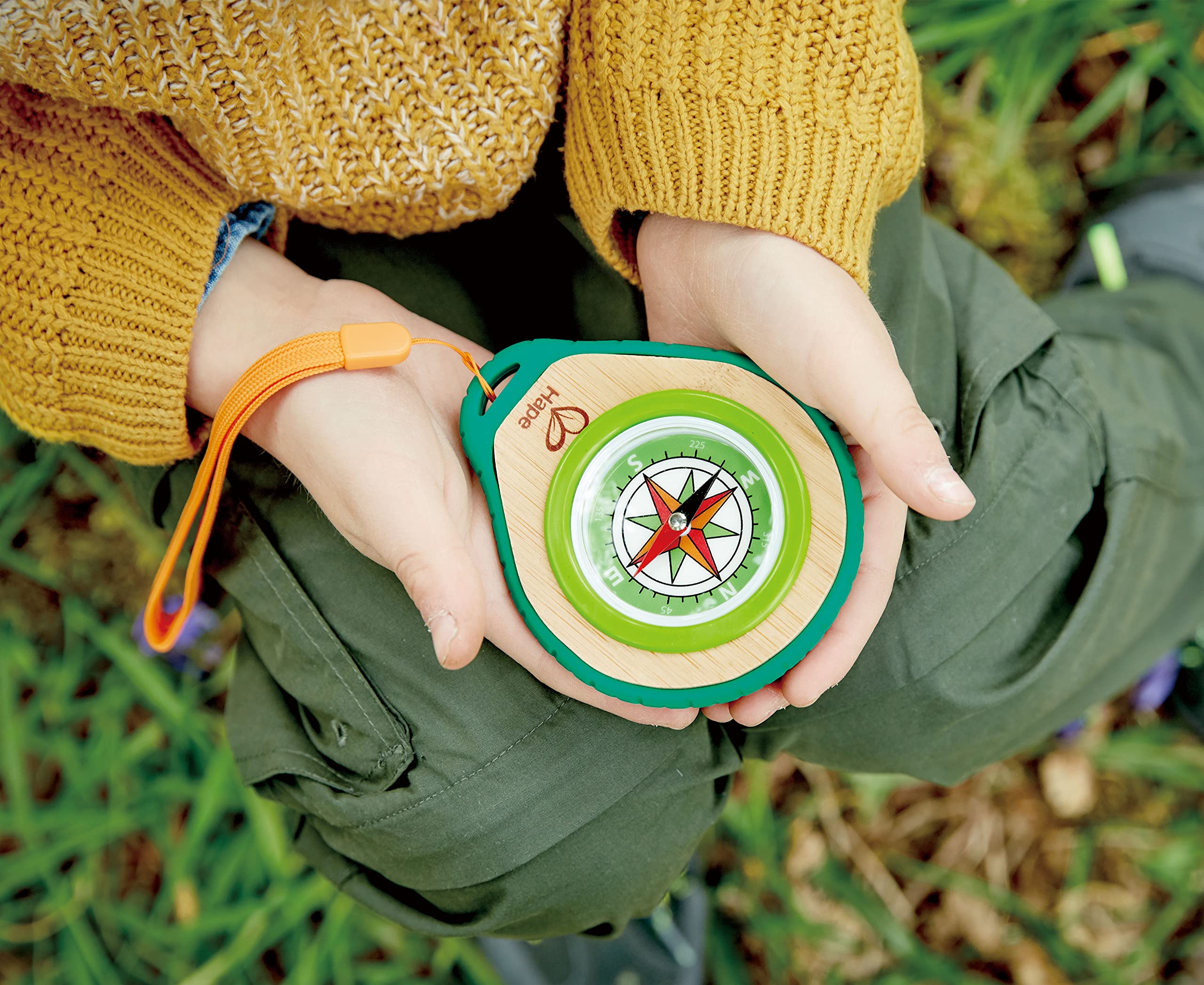 Hape Compass Set - Sustainable Bamboo Outdoor Toy for Navigation & Signaling | Ages 4+ 2