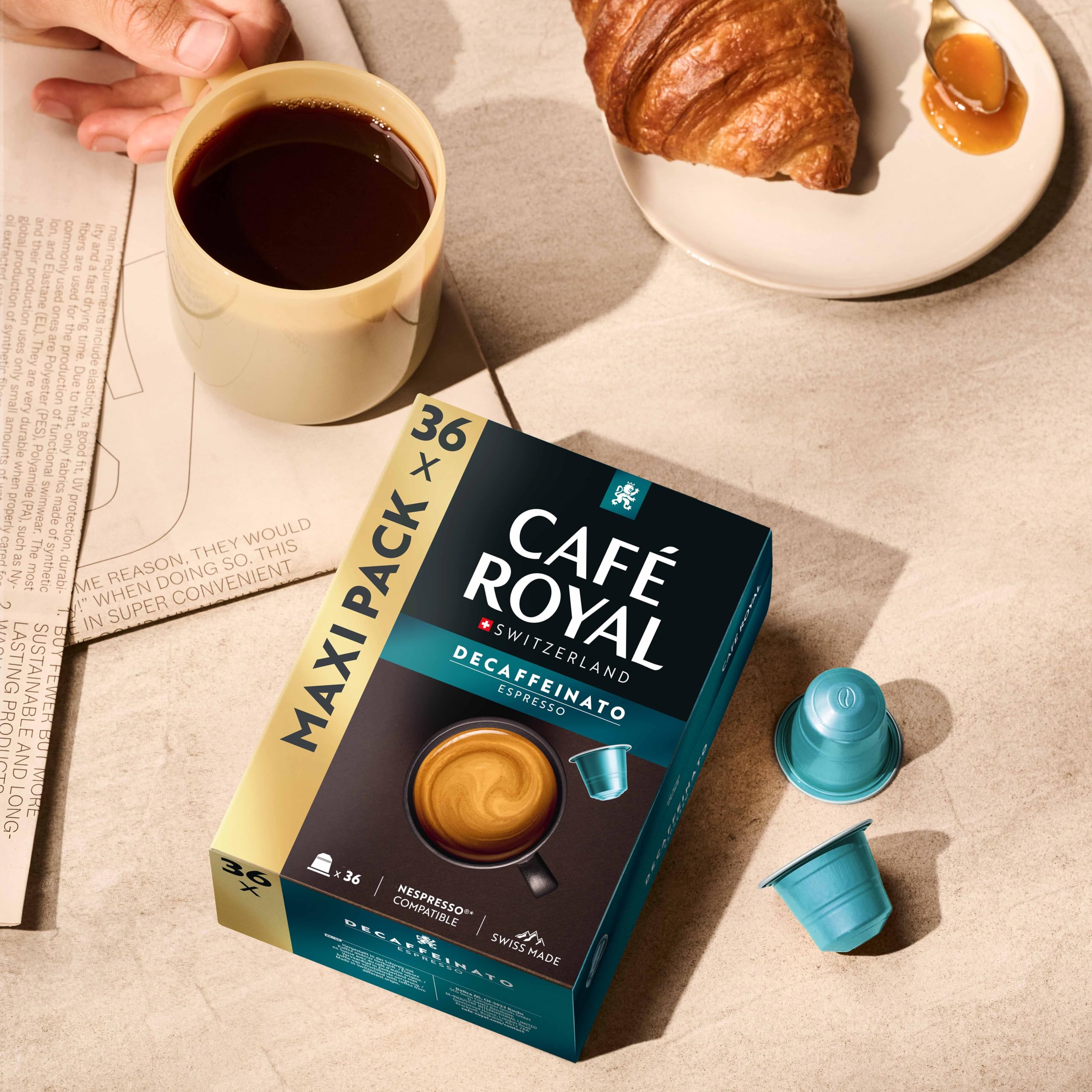Café Royal Espresso Decaffeinato - 36 Nespresso Compatible Capsules | 100% Arabica | Intensity 5 7
