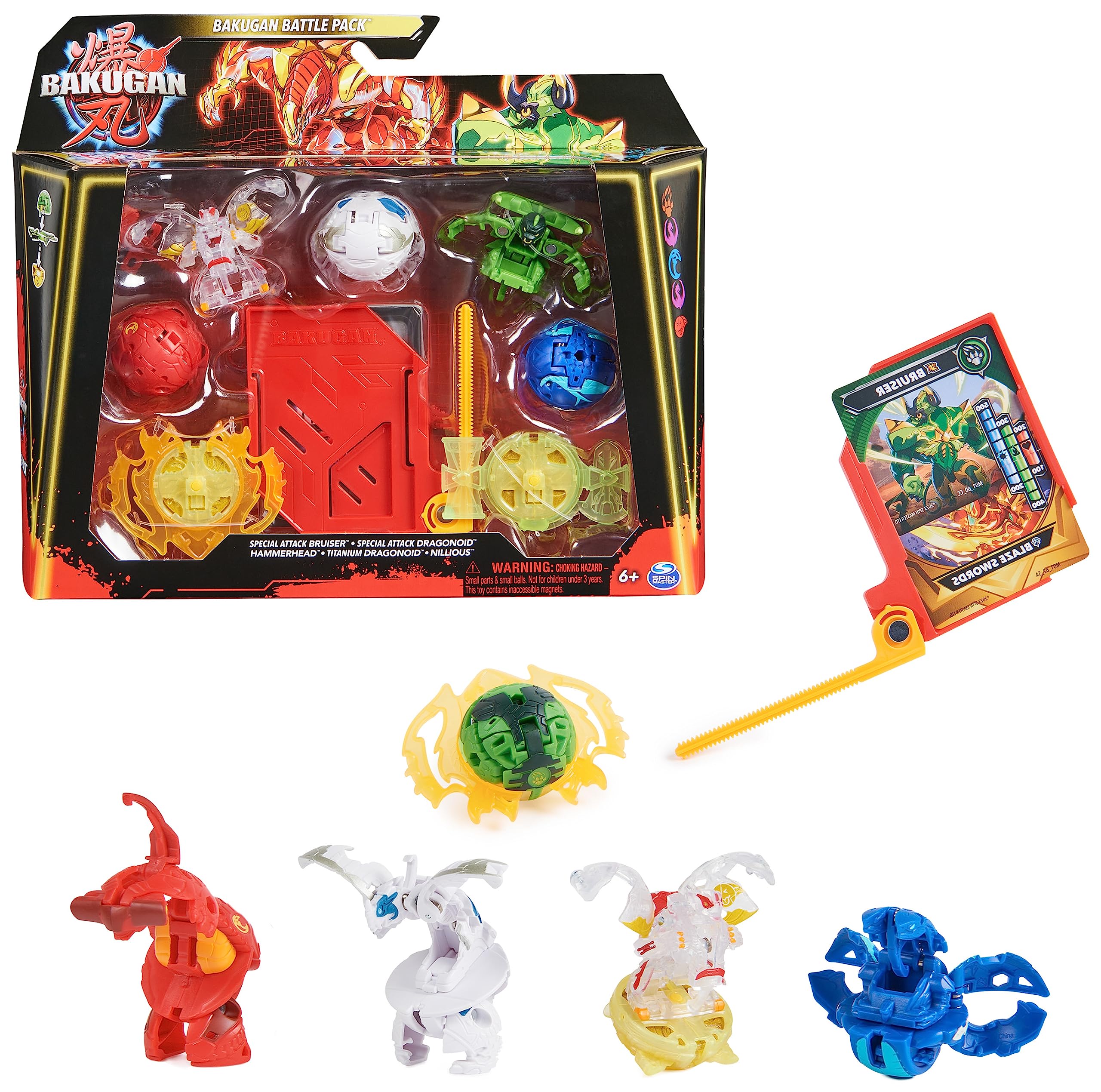 BAKUGAN Battle 5-Pack - Spinning Attack with Core Bakugan, Cards & XL Rip Cord 11