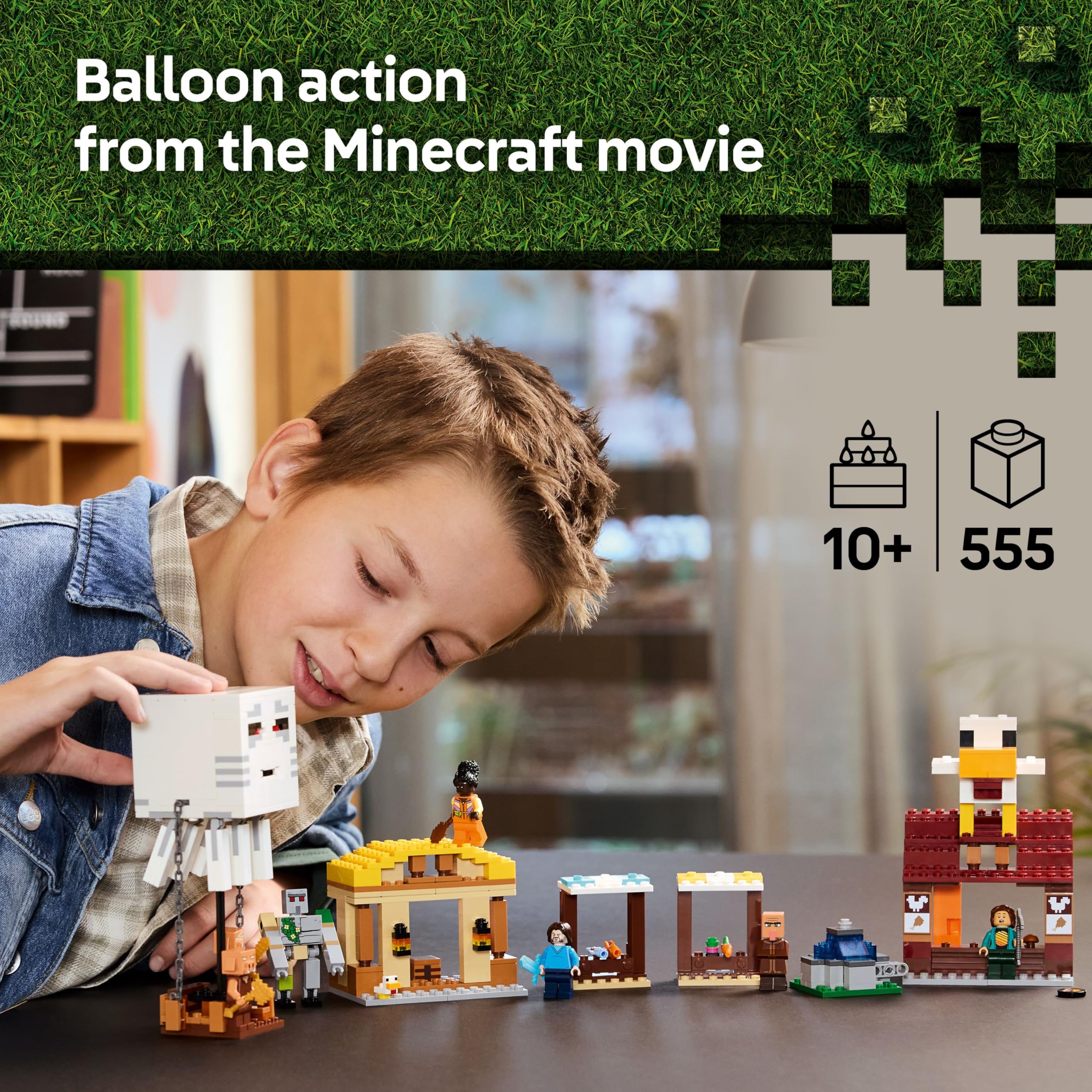 LEGO Minecraft The Ghast Balloon Village Attack Building Set 21273 | Ages 10+