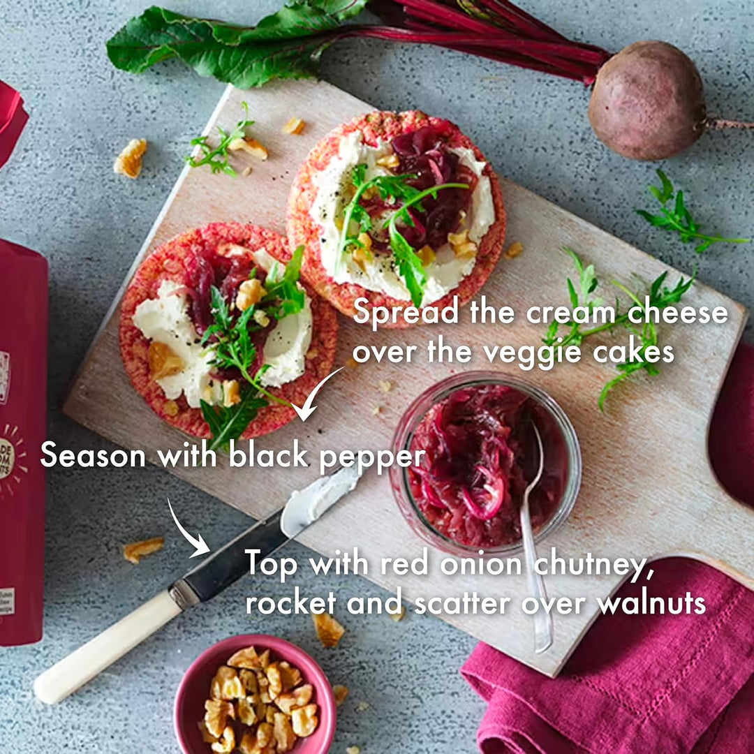 Kallo Beetroot & Balsamic Veggie Cakes, Lentil & Pea Puffed Crackers – 122g