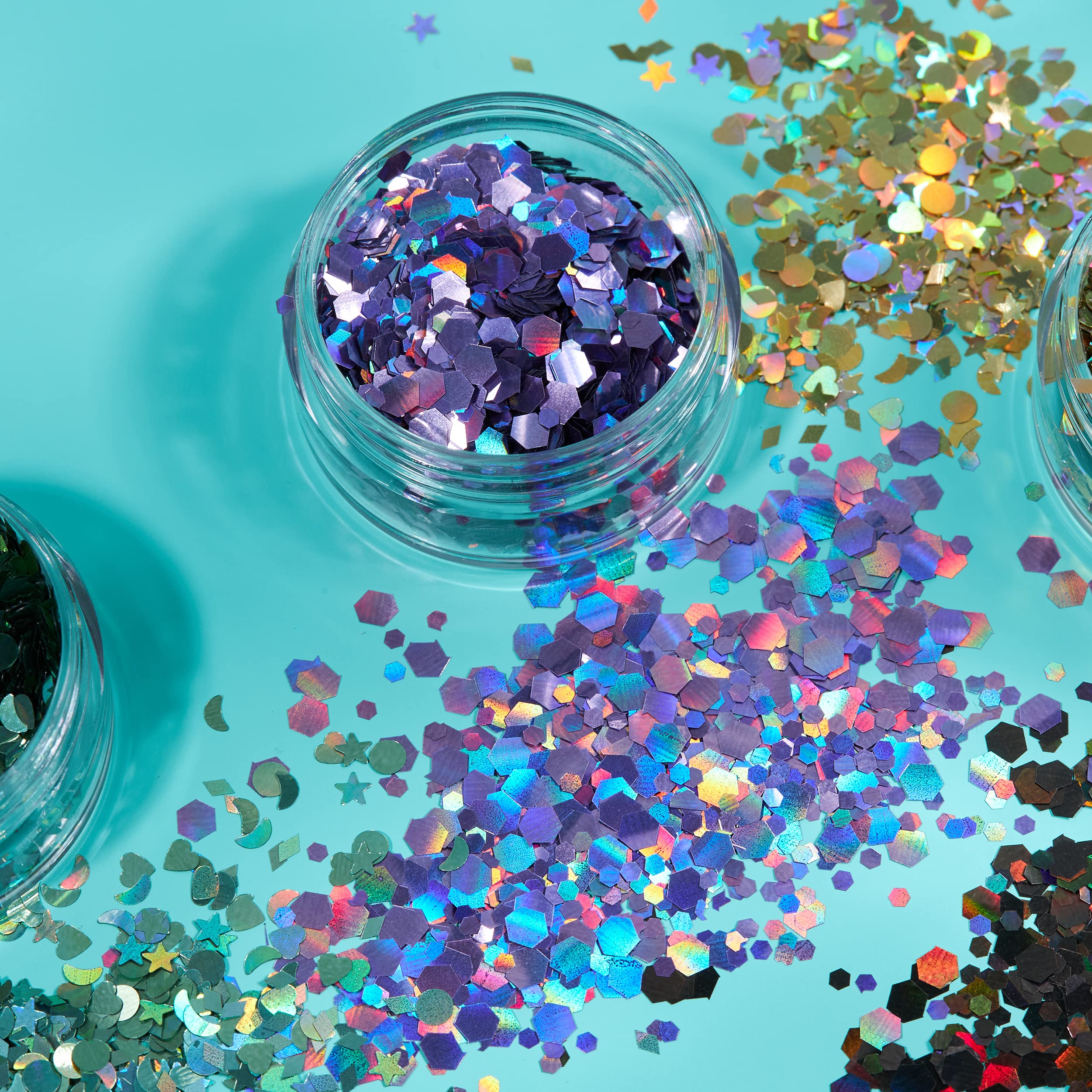 Moon Glitter Holographic Glitter Shapes - Purple | Cosmetic Grade | 3g 7