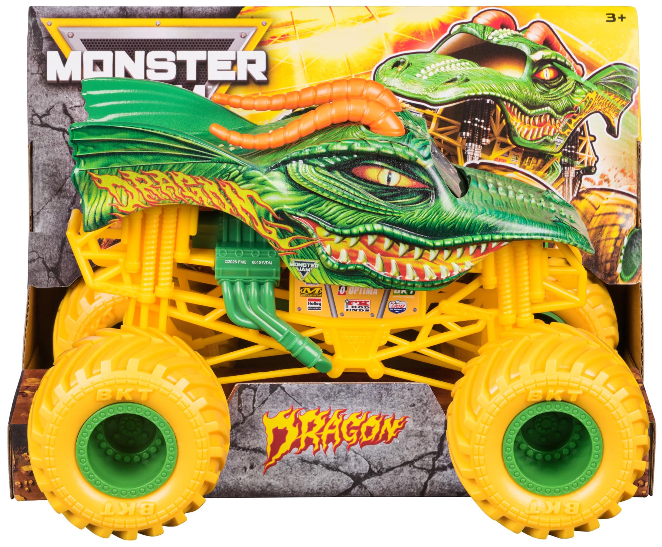 Monster Jam Dragon 1:24 Scale Collector Die-Cast Monster Truck | Working Suspension