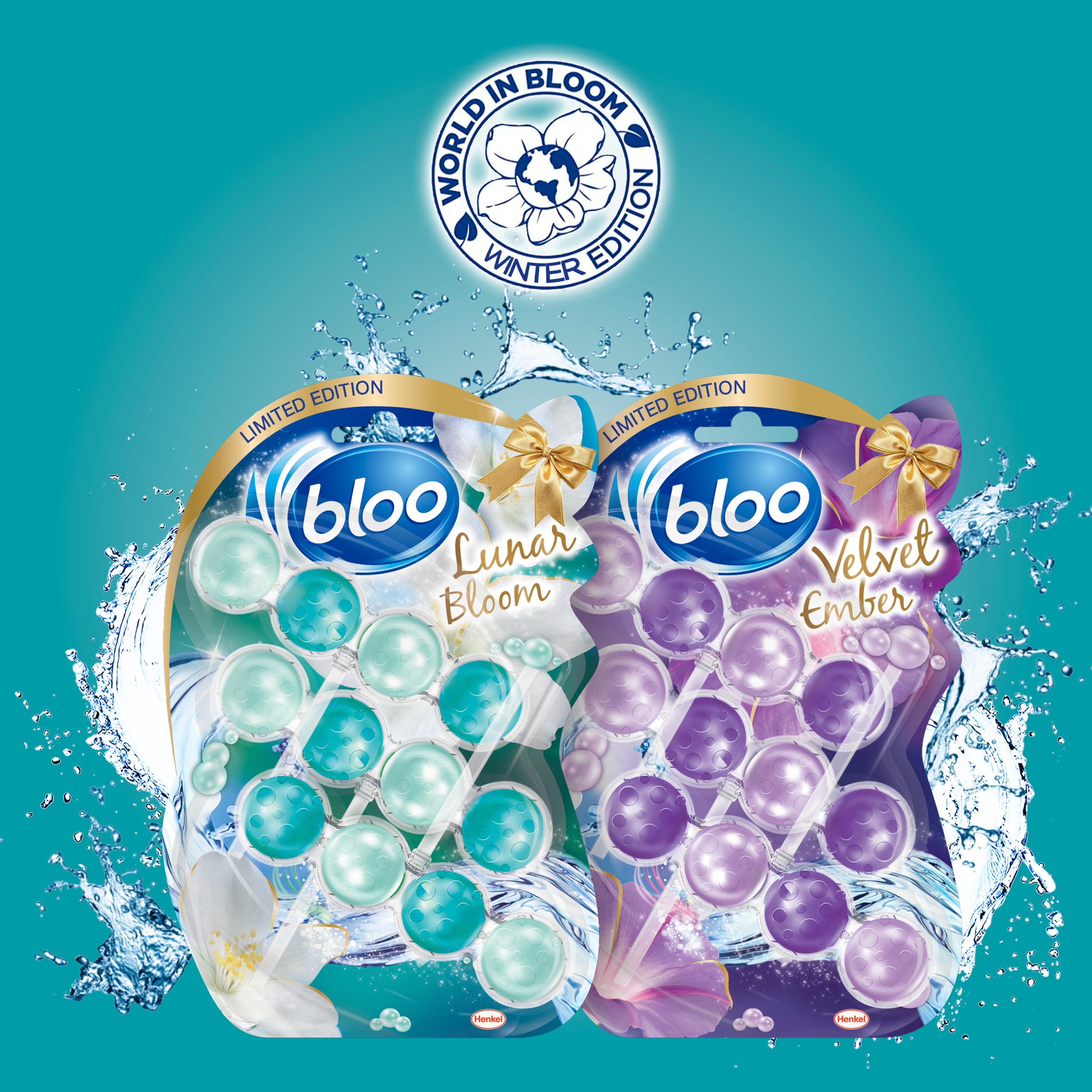 Bloo - Limited Edition Toilet Rim Block Lunar Bloom (3x50g) Clear Water 16