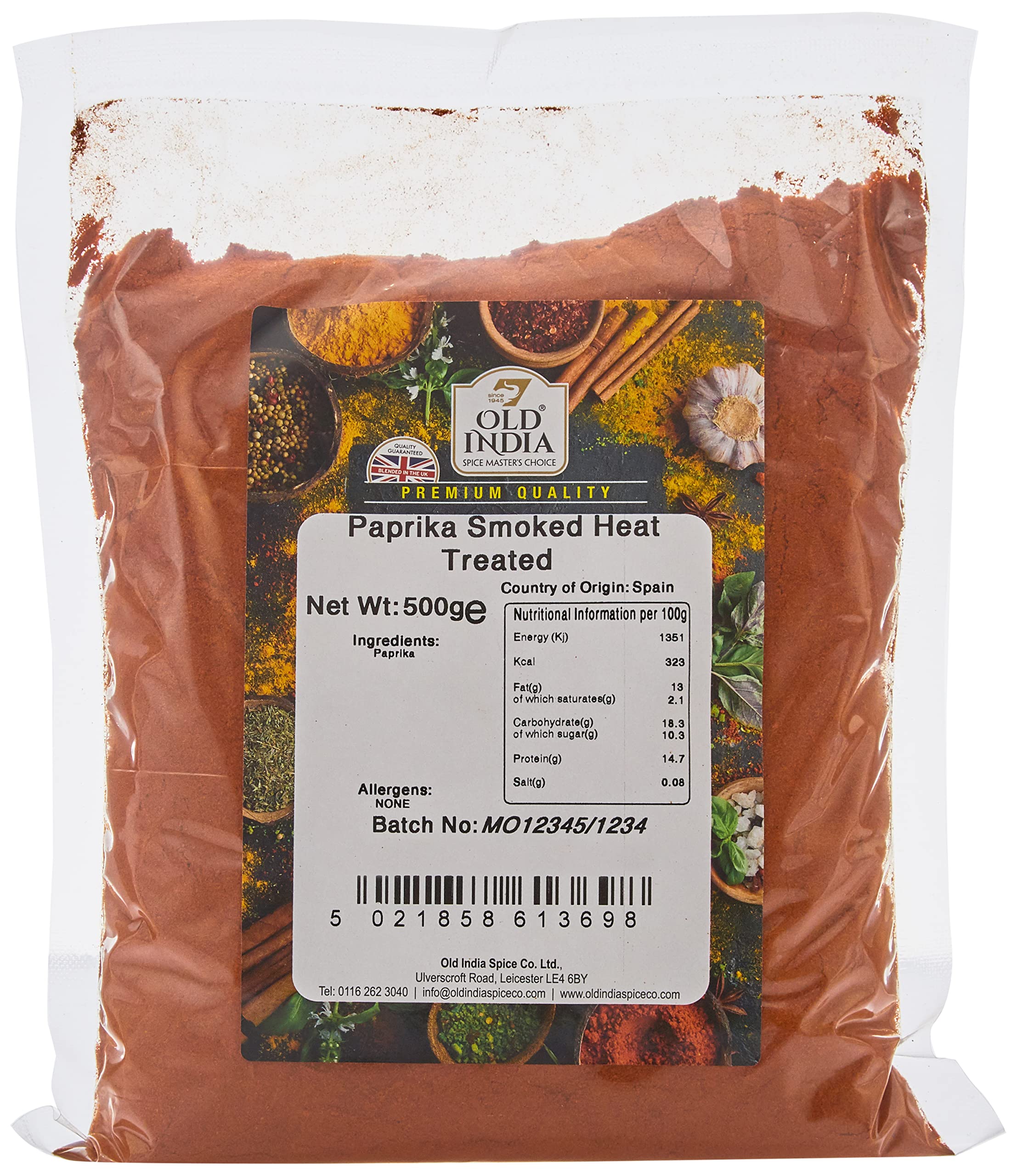 Old India Smoked Heat Treated Paprika Powder - 500g Natural Additive Free Seasoning