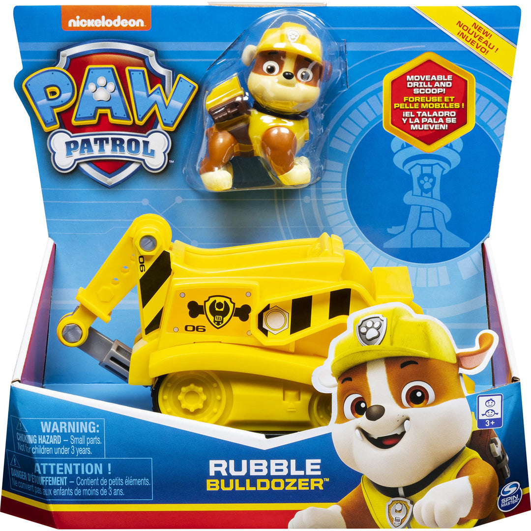 Paw Patrol Rubble’s Bulldozer with Collectible Figure - Vehicle Toy for Kids 3+