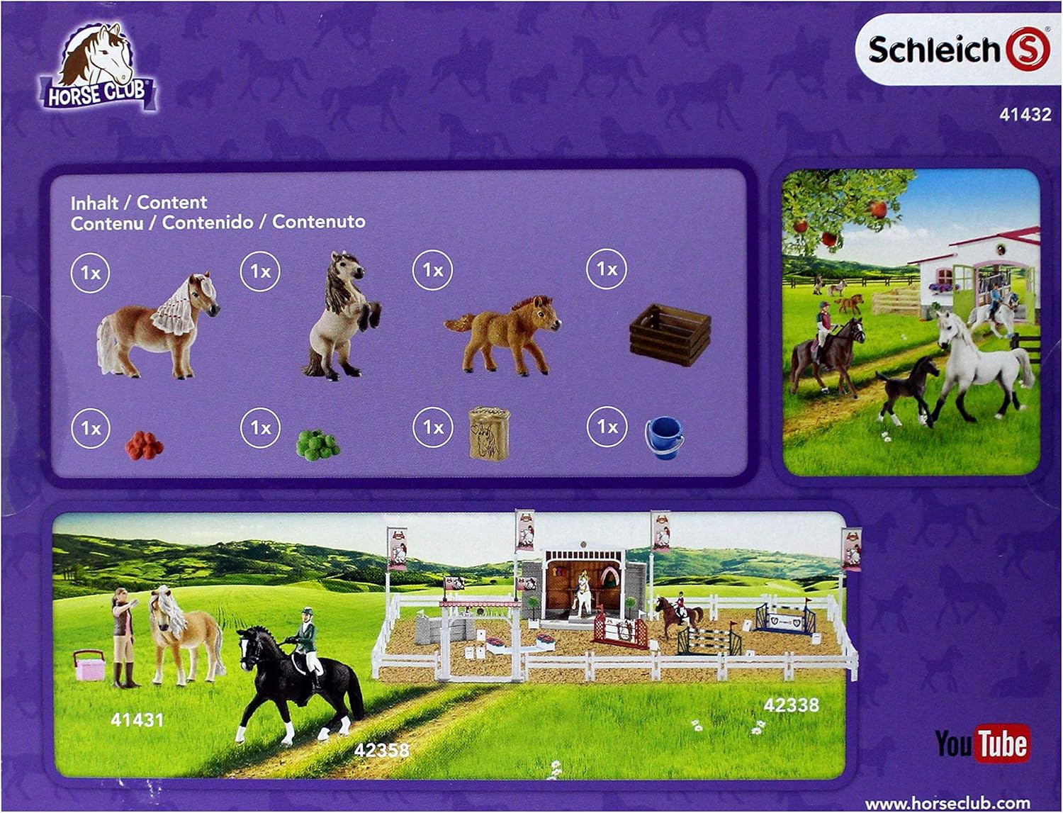SCHLEICH Miniature Shetland Pony Family Playset - 8-Piece Horse Toy Set for Kids 3+