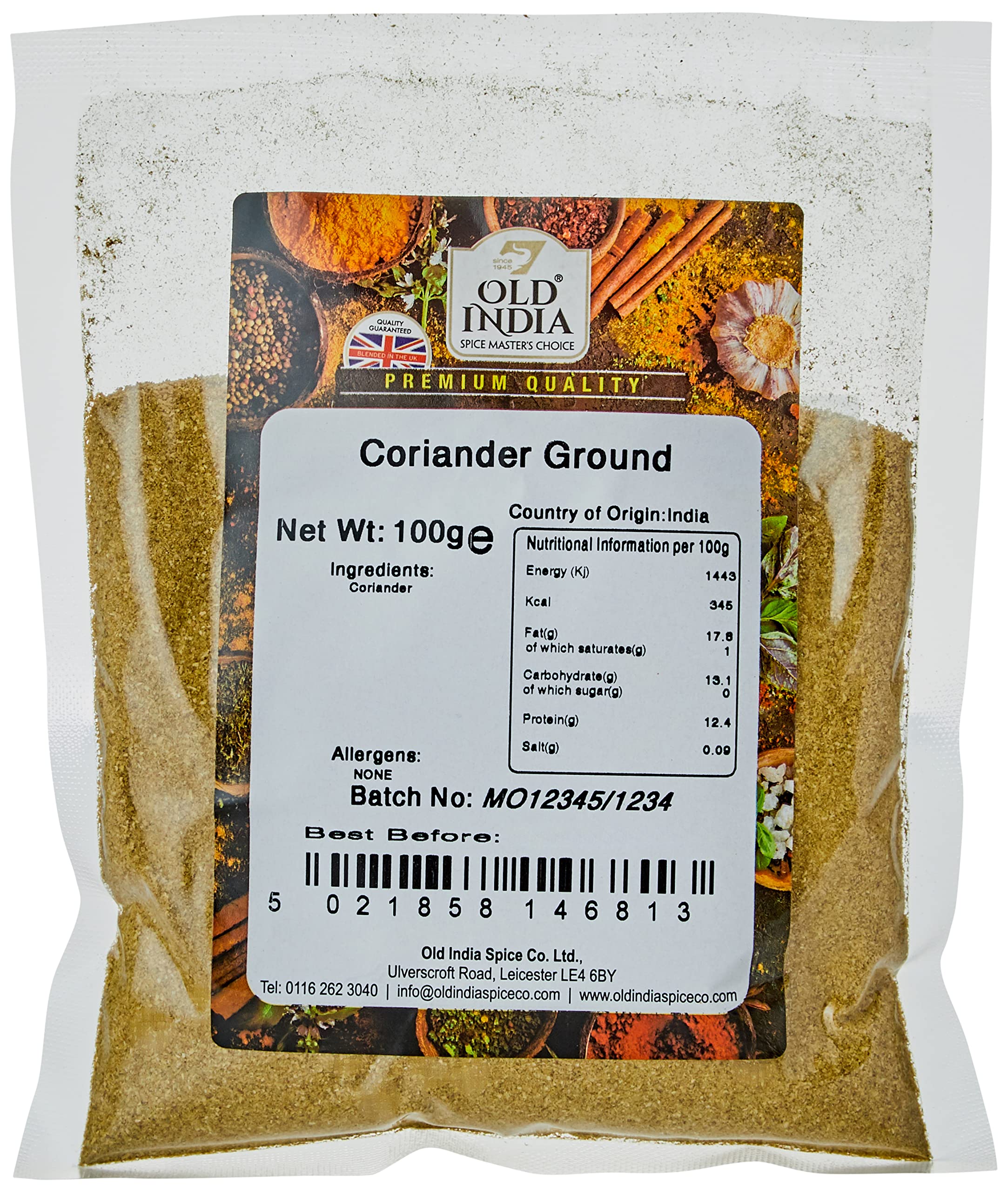 Old India Ground Coriander Powder - 100g | 100% Natural | 2 Year Shelf Life