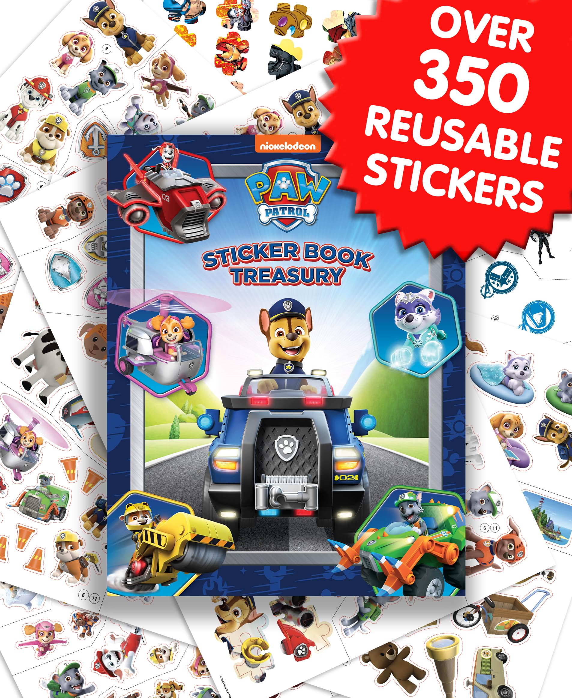 Nickelodeon Paw Patrol Sticker Book Treasury - 350 Reusable Stickers | Kids Edition | Ages 3+ 2