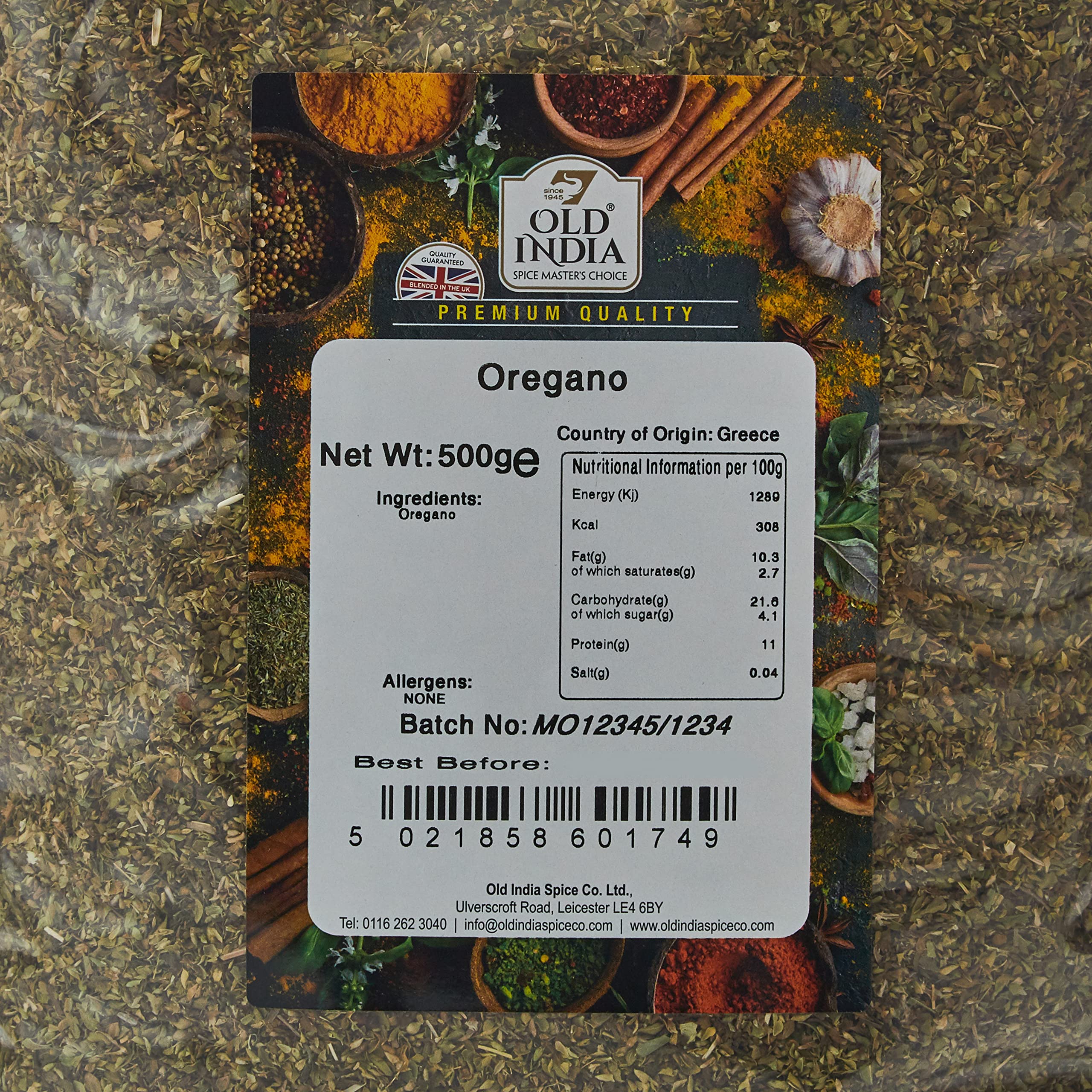 Old India Oregano Whole Spice - 500g Natural & Additive Free