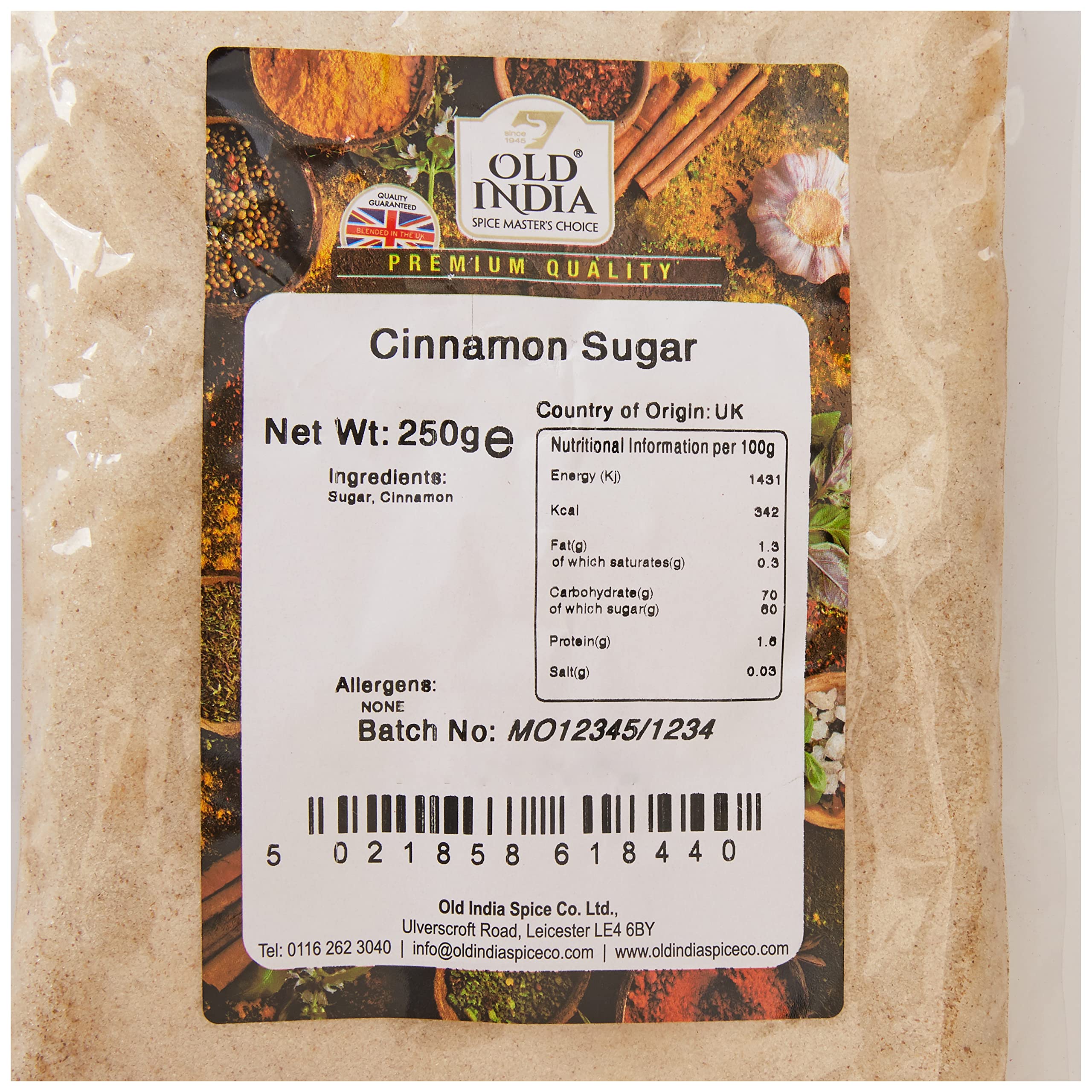 Old India Cinnamon Sugar Powder - 250g | Natural & Additive Free