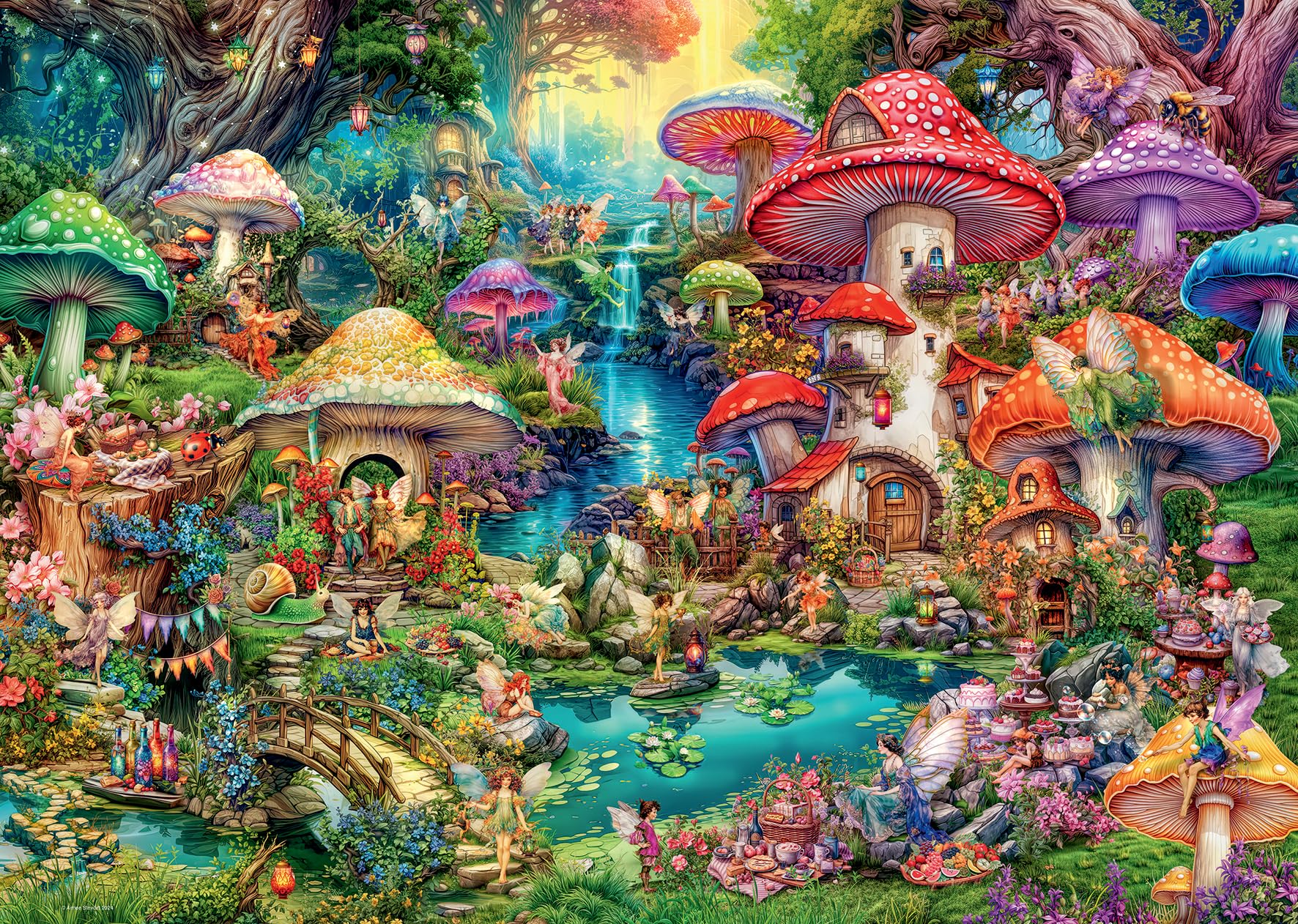 Ravensburger Merry Mushroom Village 1000 Piece Jigsaw Puzzle 1