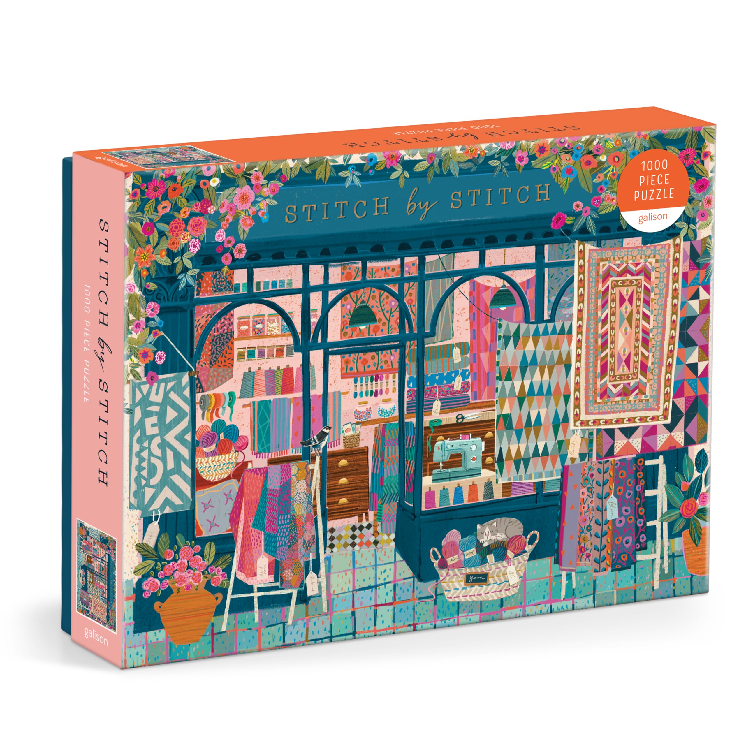 Galison Stitch By Stitch 1000 Piece Jigsaw Puzzle | Victoria Ball Art | 27" x 20" Completed Size 1